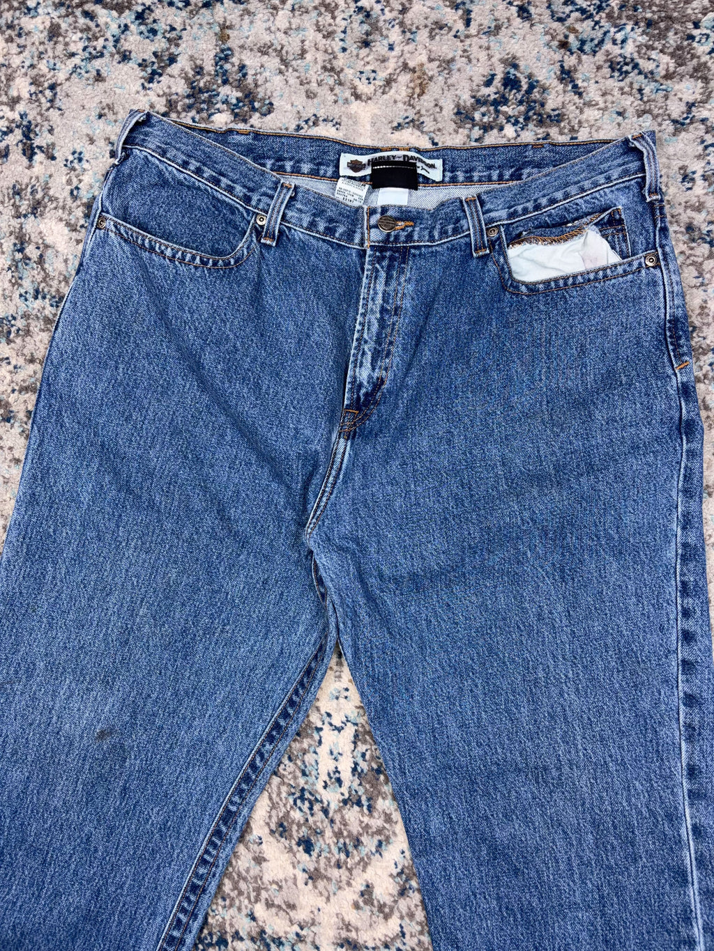 Vintage Harley Davidson Medium Wash Denim Pants Size 37