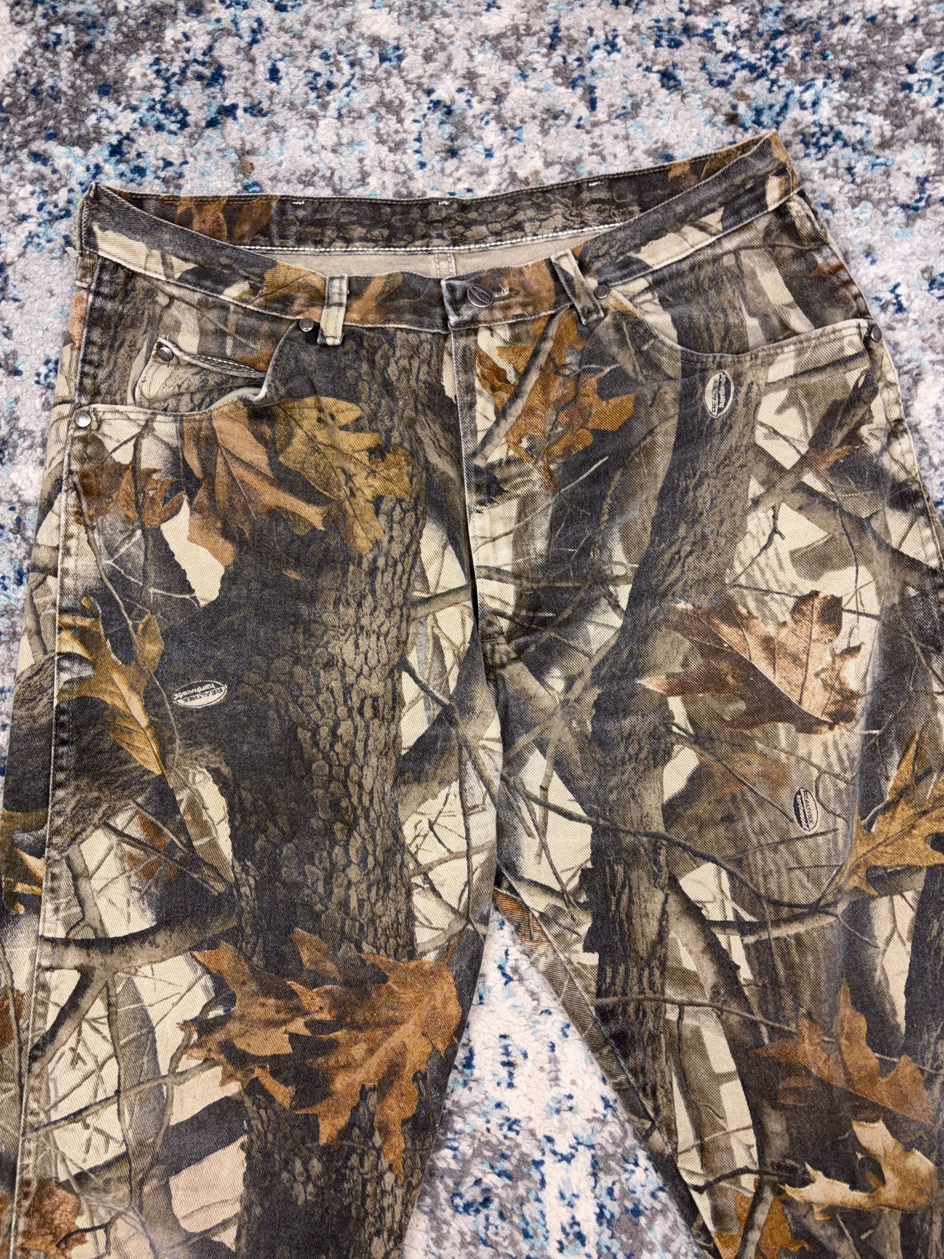 Vintage Wrangler ProGear Realtree Hardwoods Camo Hunting Pants Size 34
