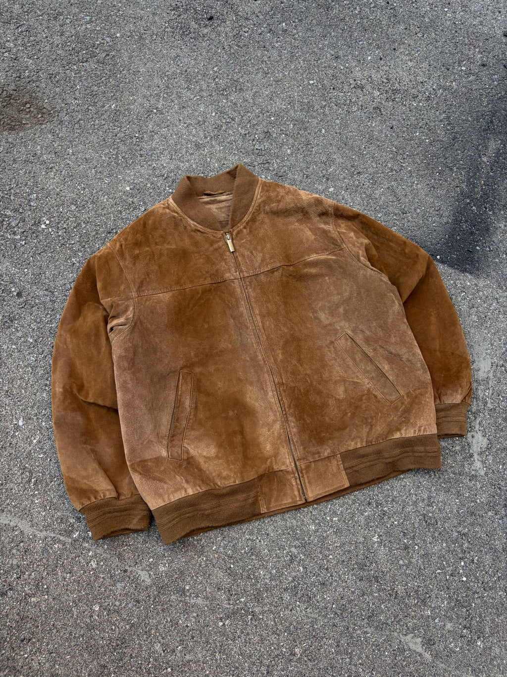 Vintage Croft & Barrow Quilted Lined Leather Bomber Jacket Size Large