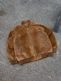 Vintage Croft & Barrow Quilted Lined Leather Bomber Jacket Size Large