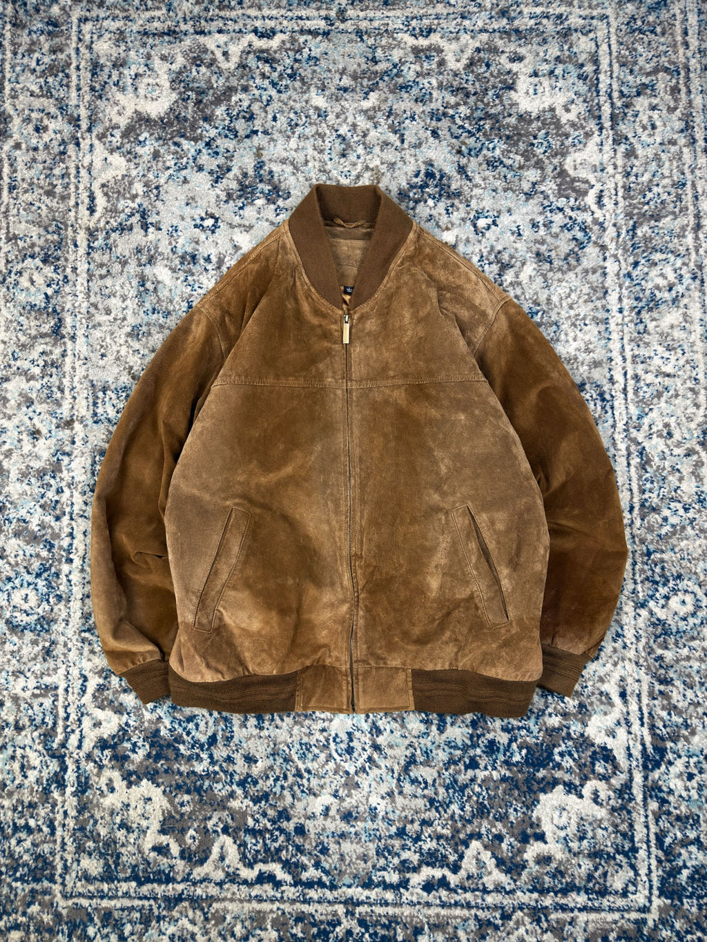 Vintage Croft & Barrow Quilted Lined Leather Bomber Jacket Size Large