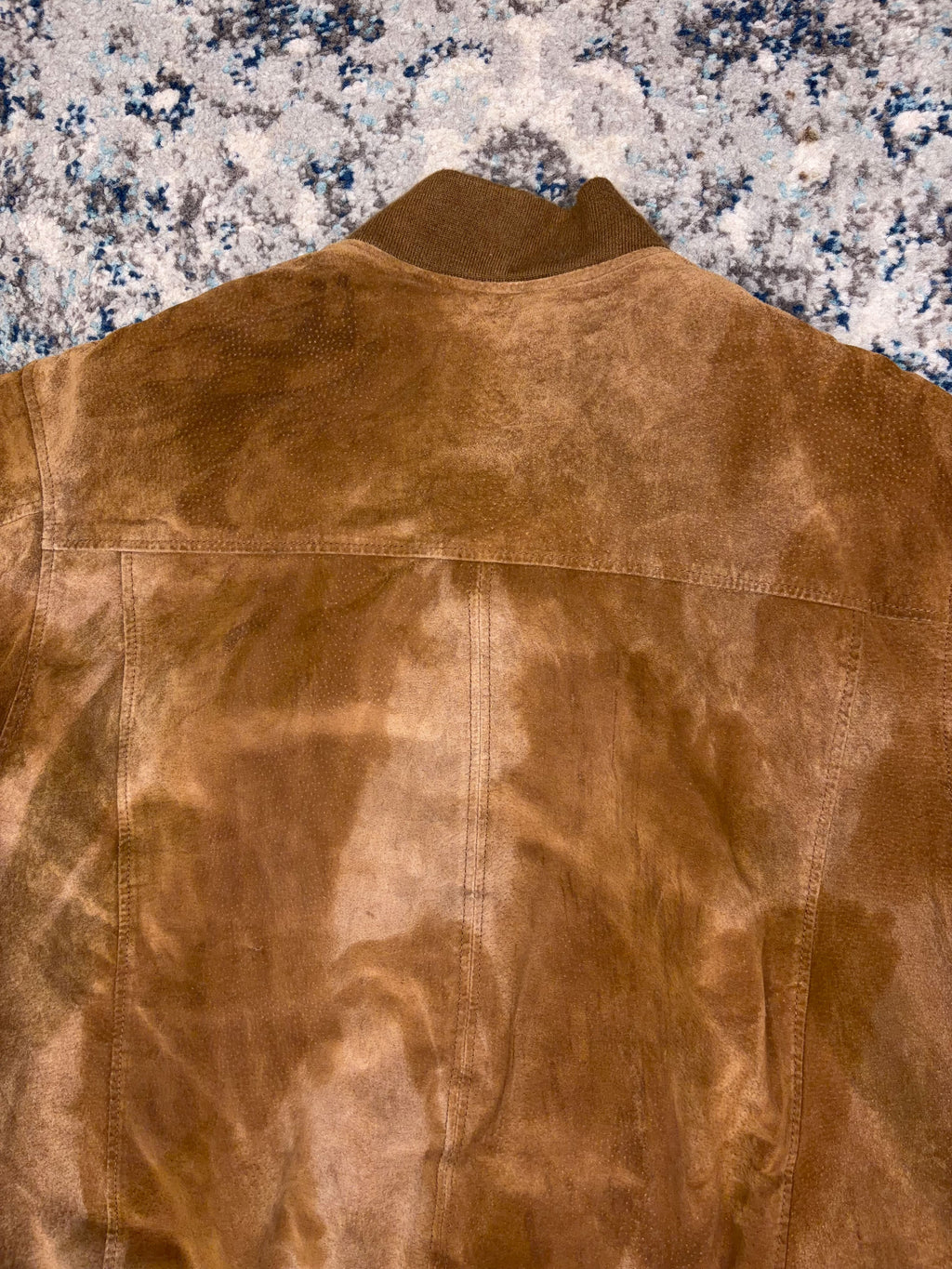 Vintage Croft & Barrow Quilted Lined Leather Bomber Jacket Size Large