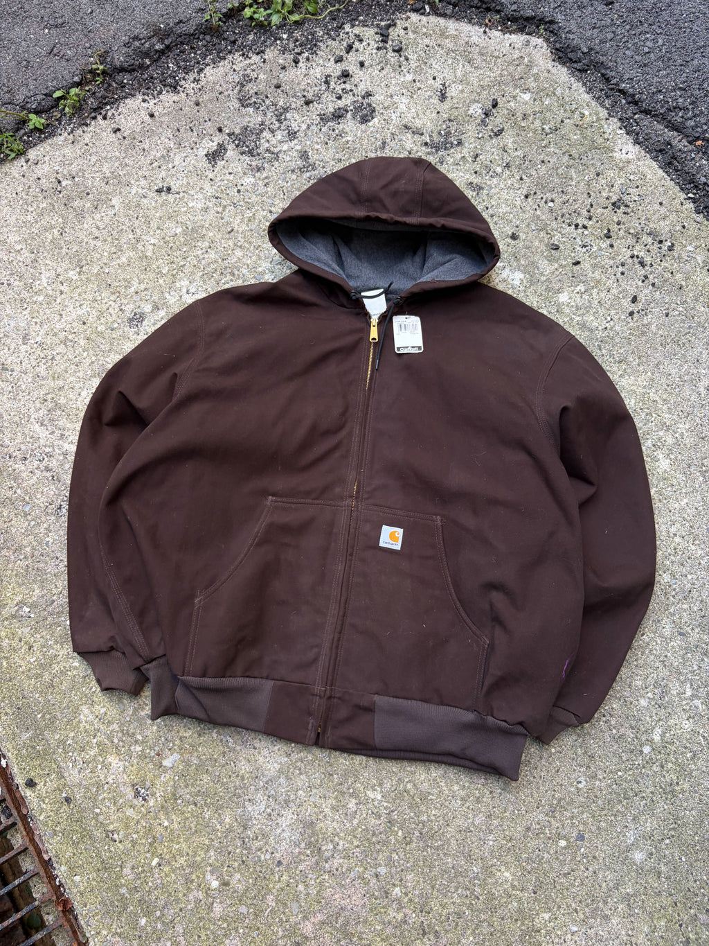 Vintage Carhartt Insulated Canvas Workwear Hooded Active Jacket Size 3XL
