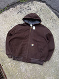 Vintage Carhartt Insulated Canvas Workwear Hooded Active Jacket Size 3XL