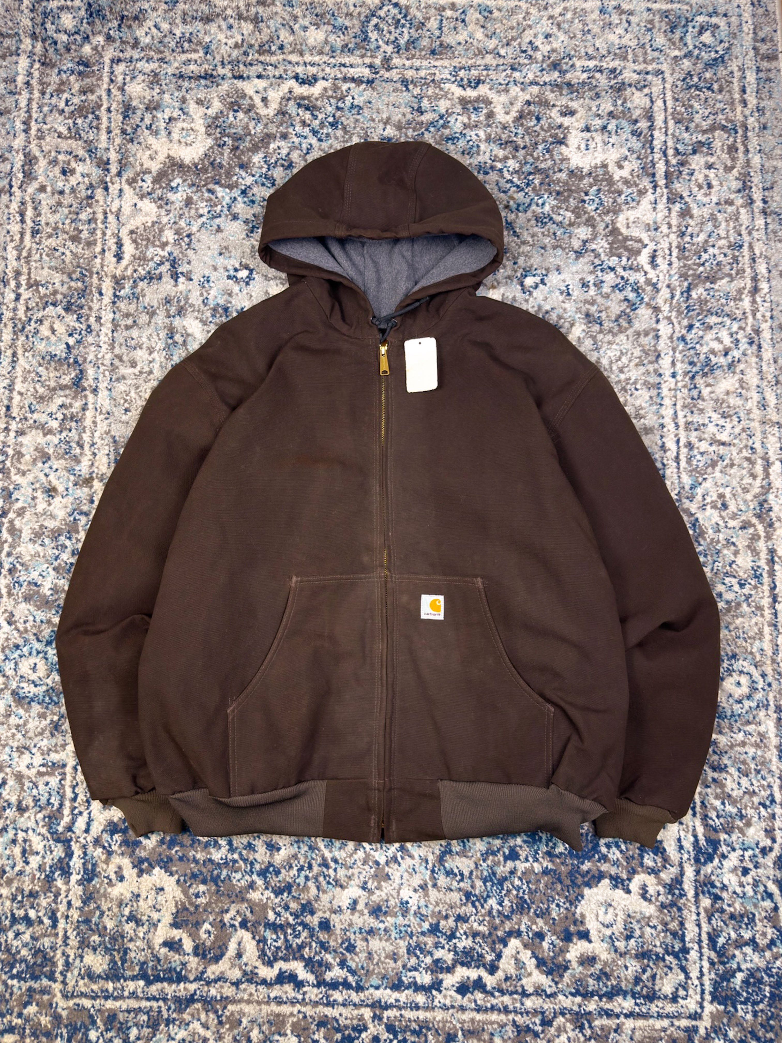 Vintage Carhartt Insulated Canvas Workwear Hooded Active Jacket Size 3XL