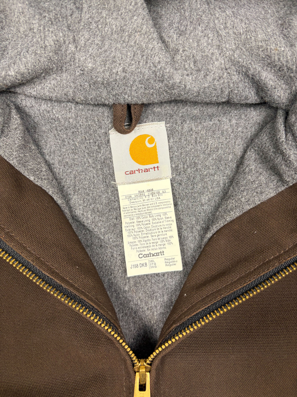 Vintage Carhartt Insulated Canvas Workwear Hooded Active Jacket Size 3XL