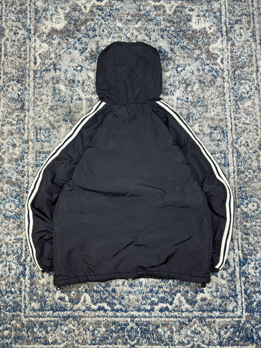 Vintage Adidas Embroidered Logo Insulated Reversible Hooded Jacket Size Medium