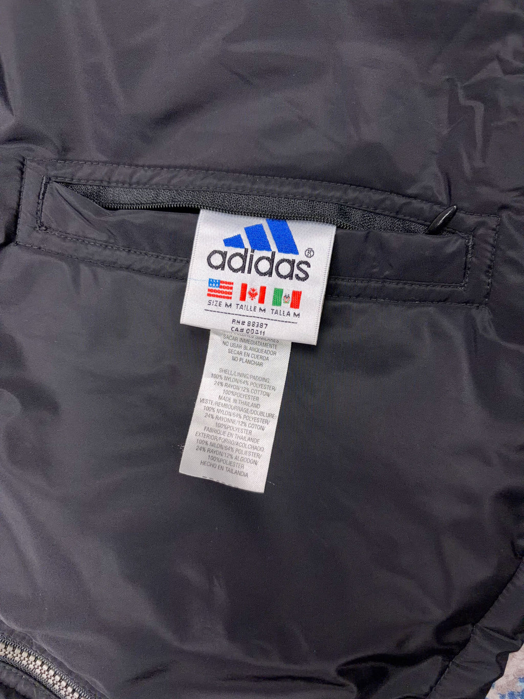 Vintage Adidas Embroidered Logo Insulated Reversible Hooded Jacket Size Medium
