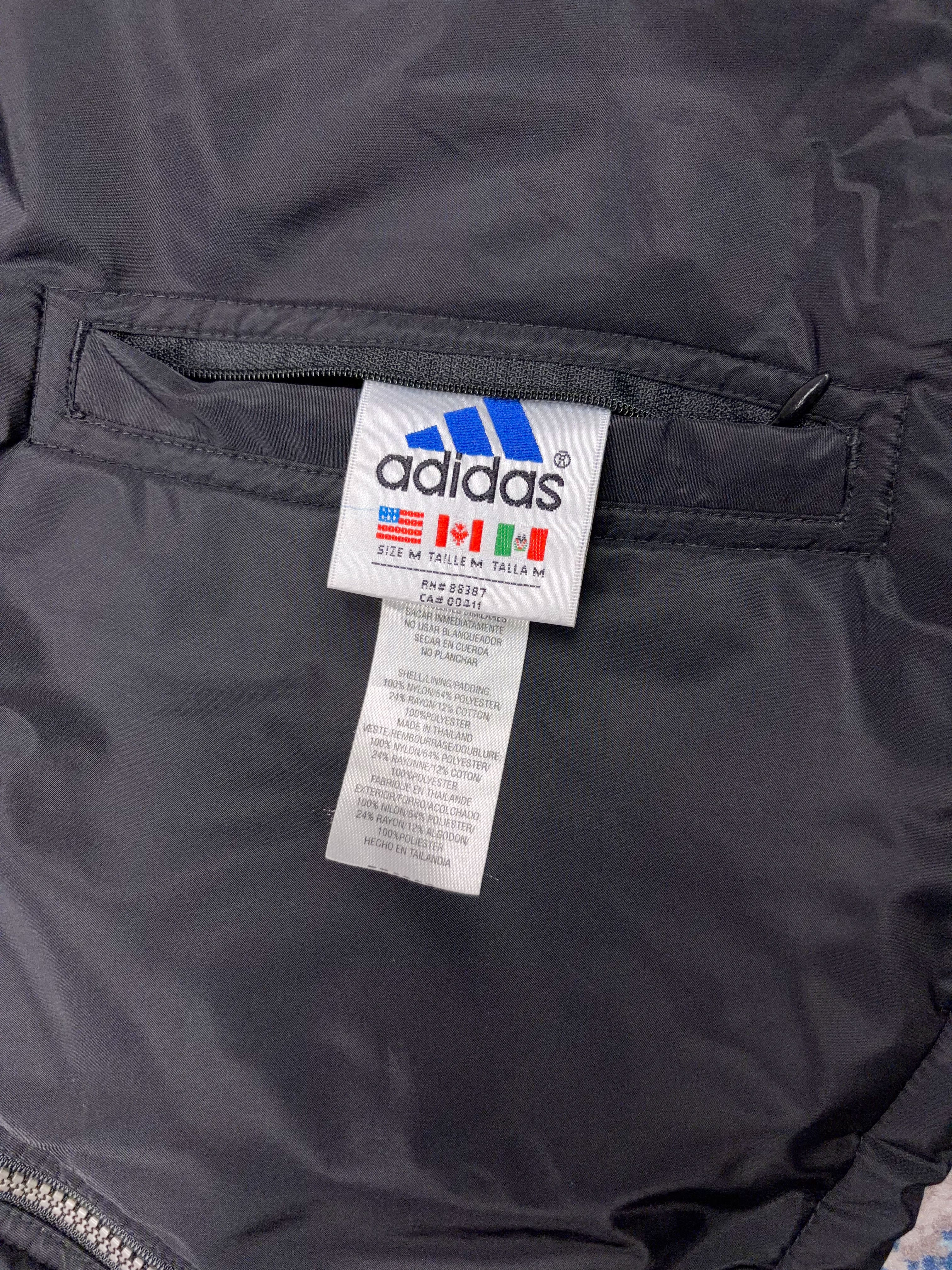 Vintage Adidas Embroidered Logo Insulated Reversible Hooded Jacket Size Medium