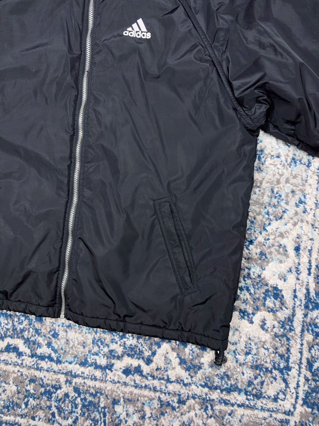 Vintage Adidas Embroidered Logo Insulated Reversible Hooded Jacket Size Medium