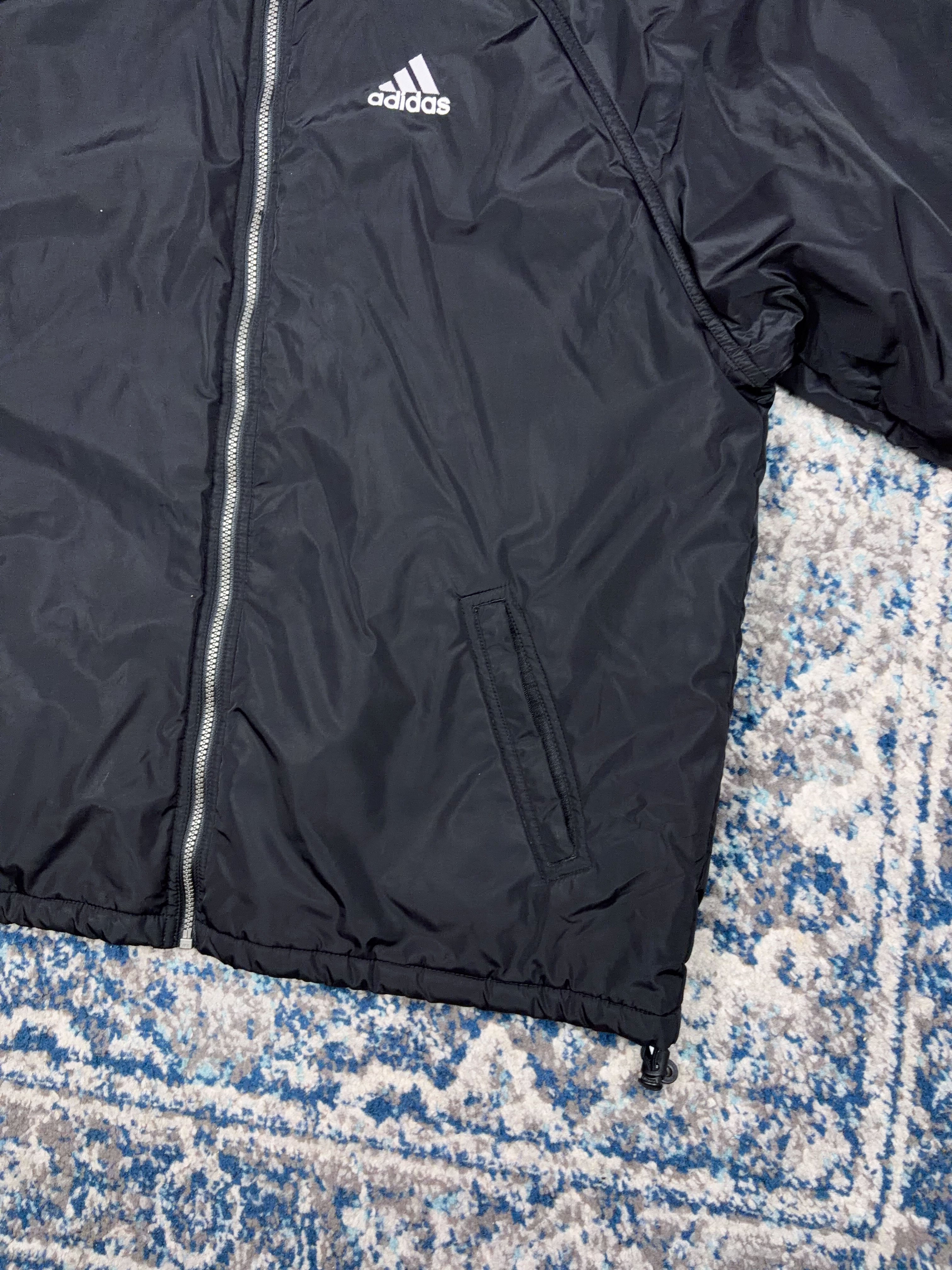 Vintage Adidas Embroidered Logo Insulated Reversible Hooded Jacket Size Medium