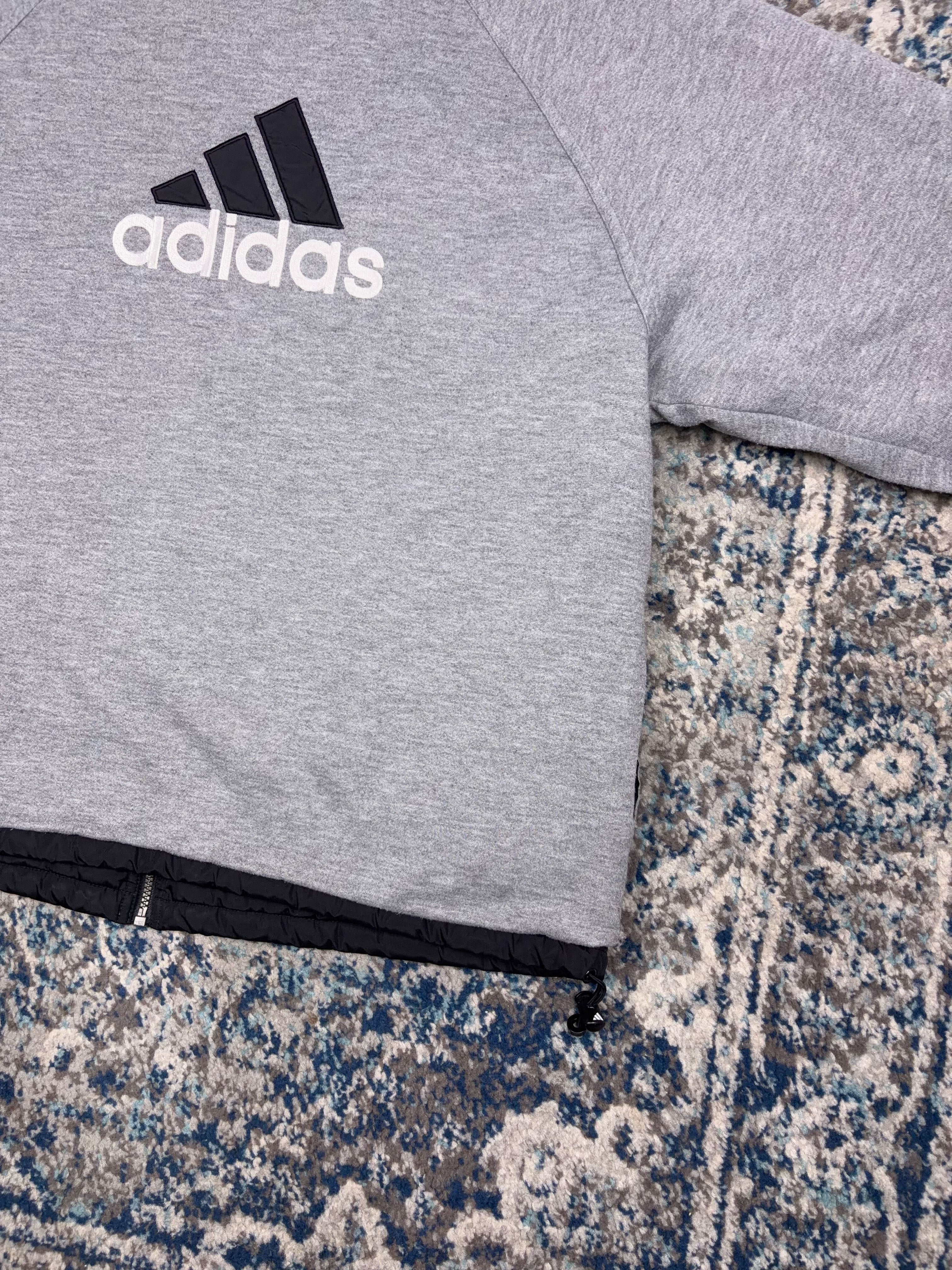 Vintage Adidas Embroidered Logo Insulated Reversible Hooded Jacket Size Medium