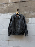 Vintage American Classics Quilted Lined Black Leather Bomber Jacket Size XL