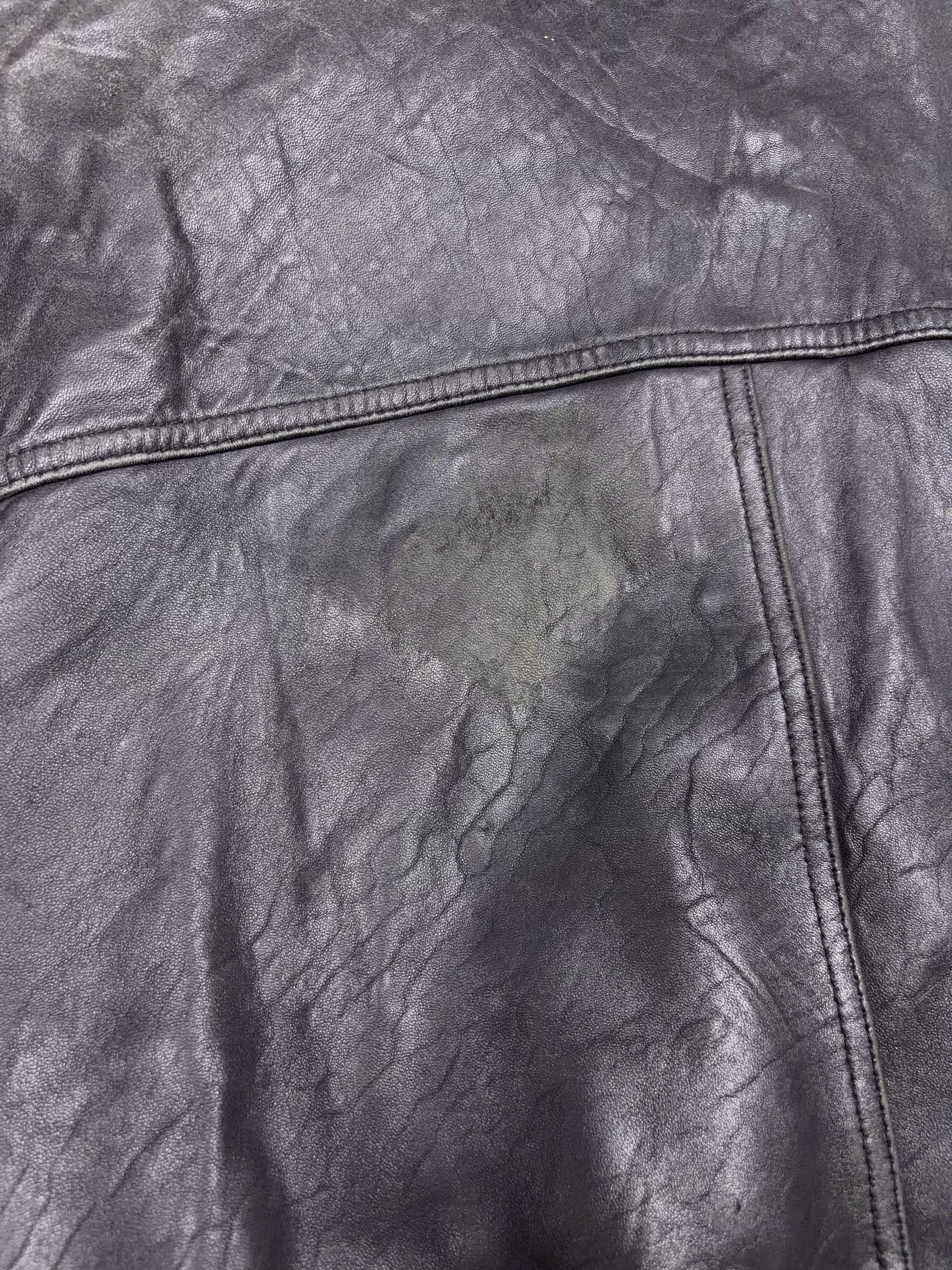 Vintage American Classics Quilted Lined Black Leather Bomber Jacket Size XL