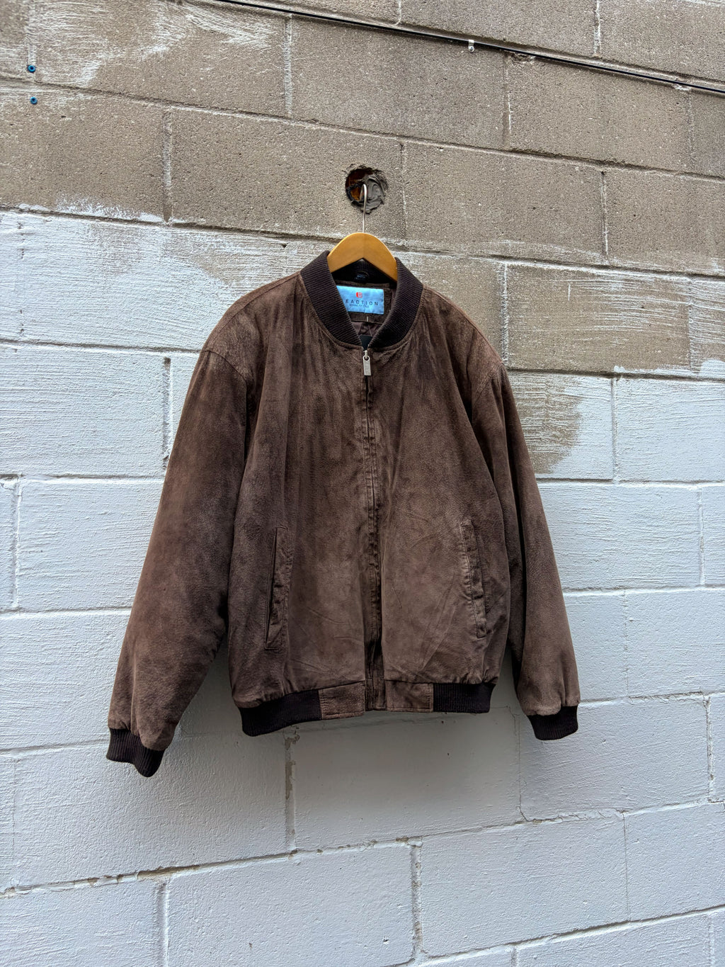 Vintage Kenneth Cole Reaction Leather Bomber Jacket Size Large