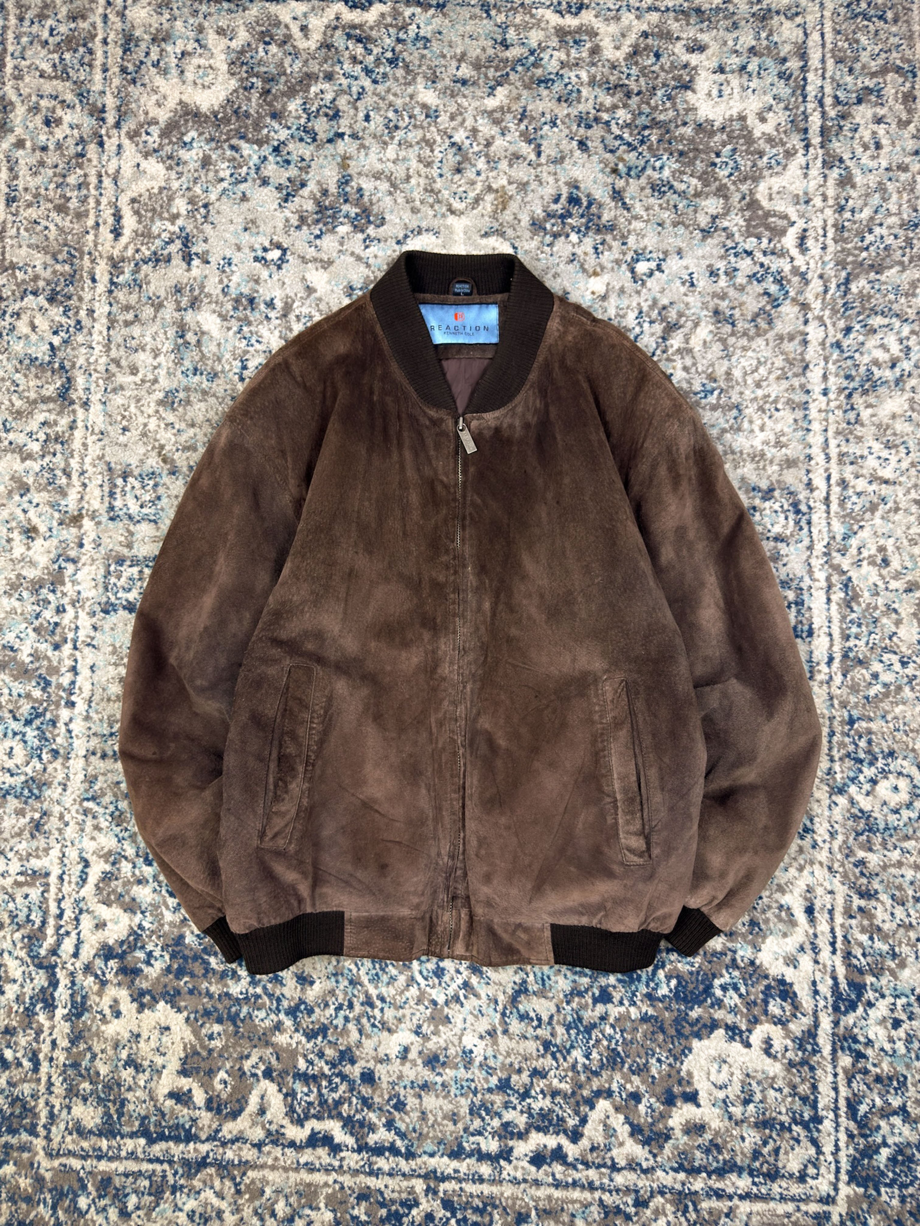 Vintage Kenneth Cole Reaction Leather Bomber Jacket Size Large