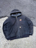 Vintage Carhartt Fleece Lined Canvas Workwear Active Bomber Jacket Size Large