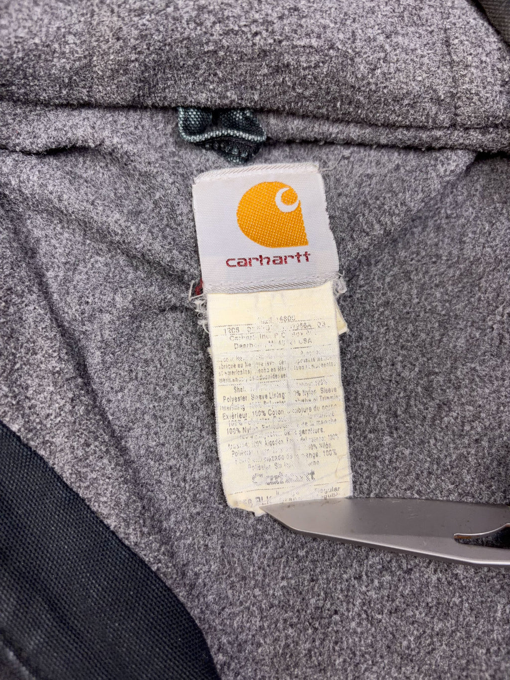 Vintage Carhartt Fleece Lined Canvas Workwear Active Bomber Jacket Size Large