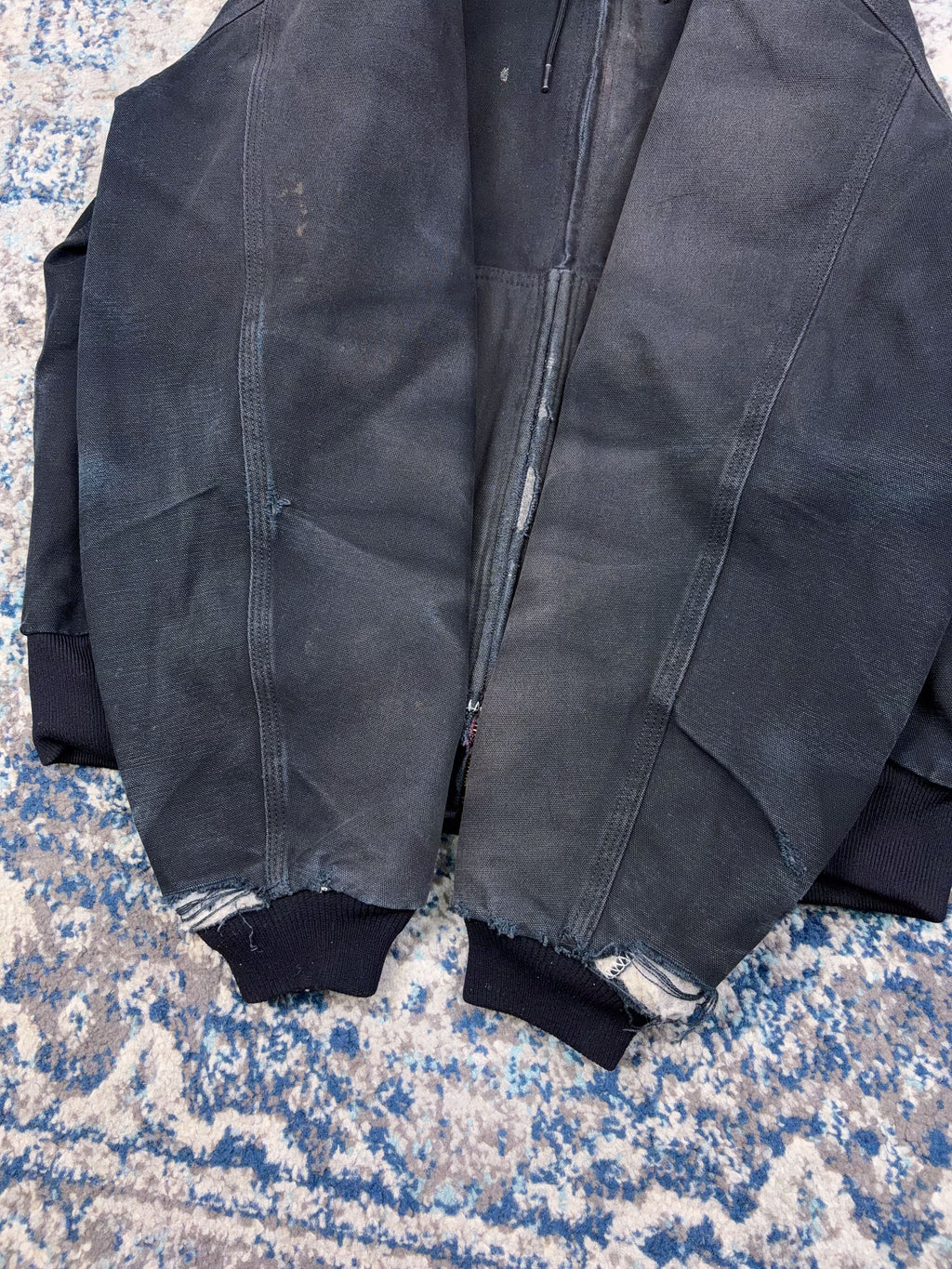 Vintage Carhartt Fleece Lined Canvas Workwear Active Bomber Jacket Size Large