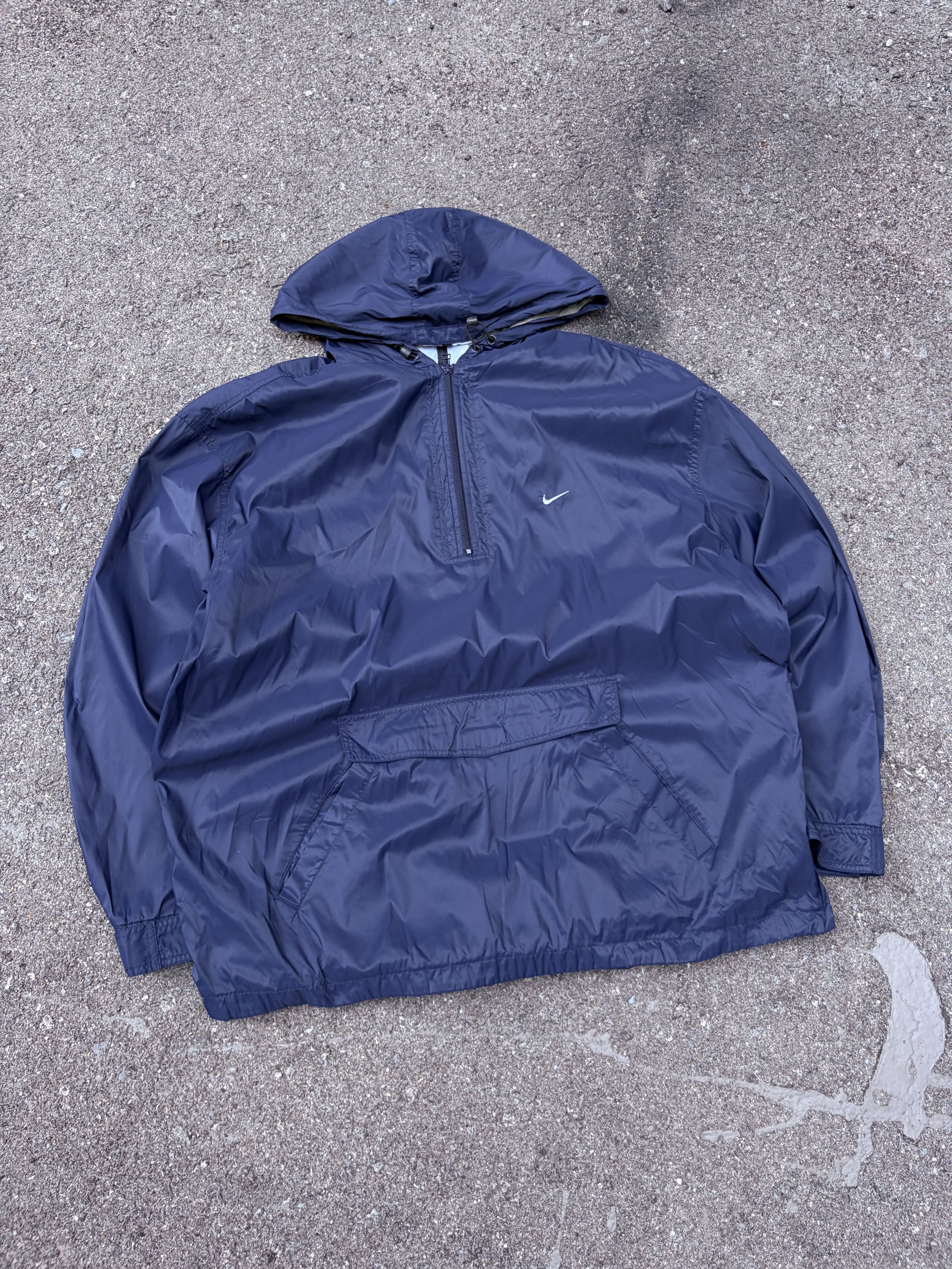 Vintage Nike Embroidered Mini Swoosh Windbreaker Anorak Jacket Size 2XL