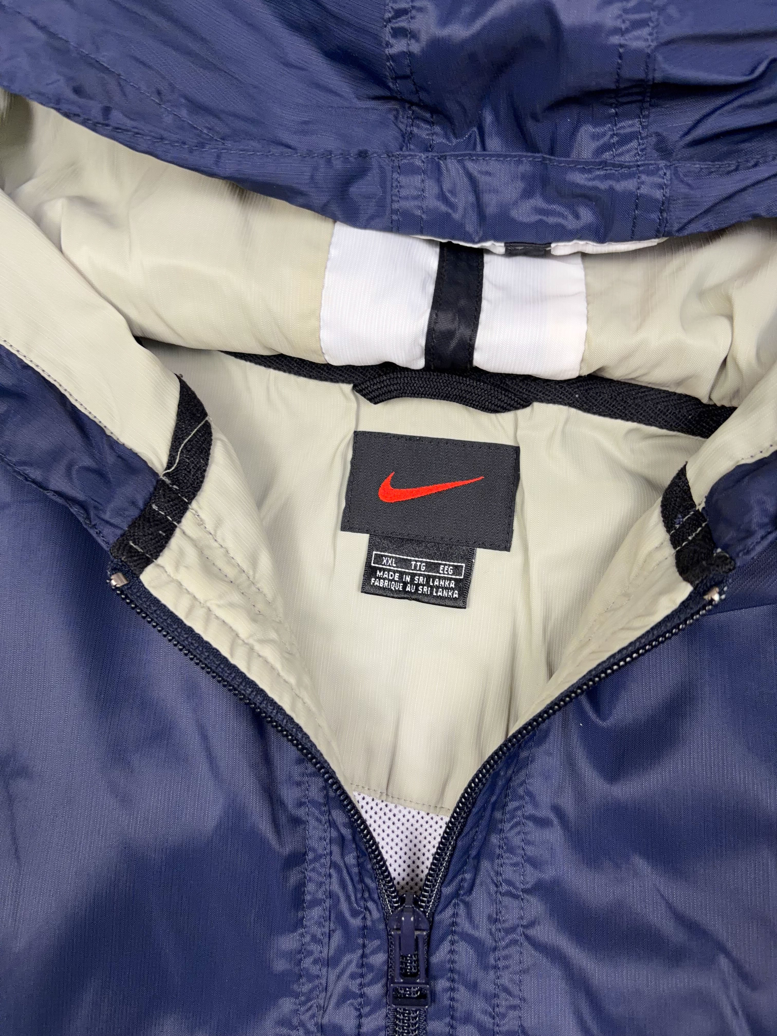 Vintage Nike Embroidered Mini Swoosh Windbreaker Anorak Jacket Size 2XL