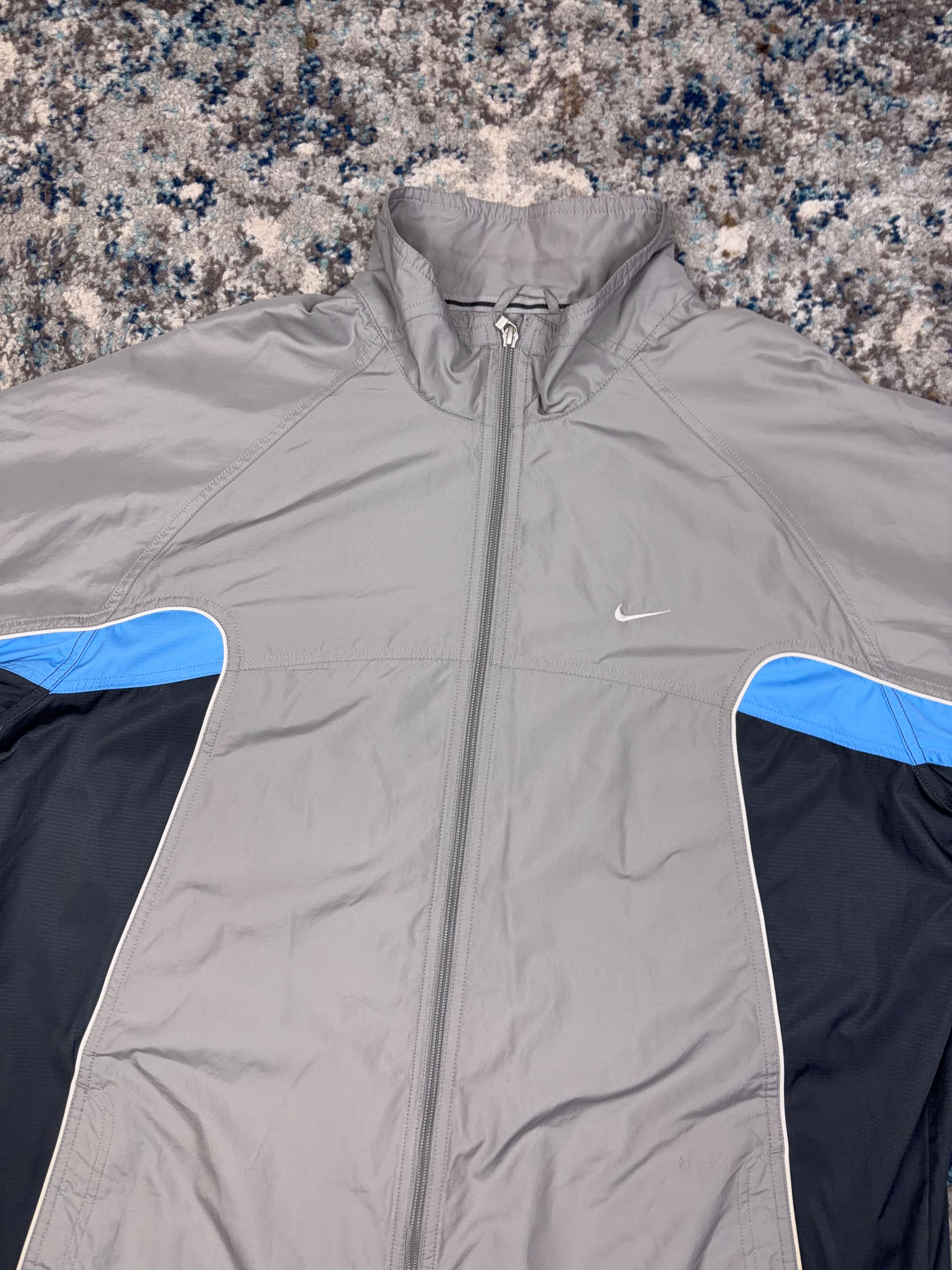Vintage Nike Embroidered Mini Swoosh Full Zip Windbreaker Jacket Size XL