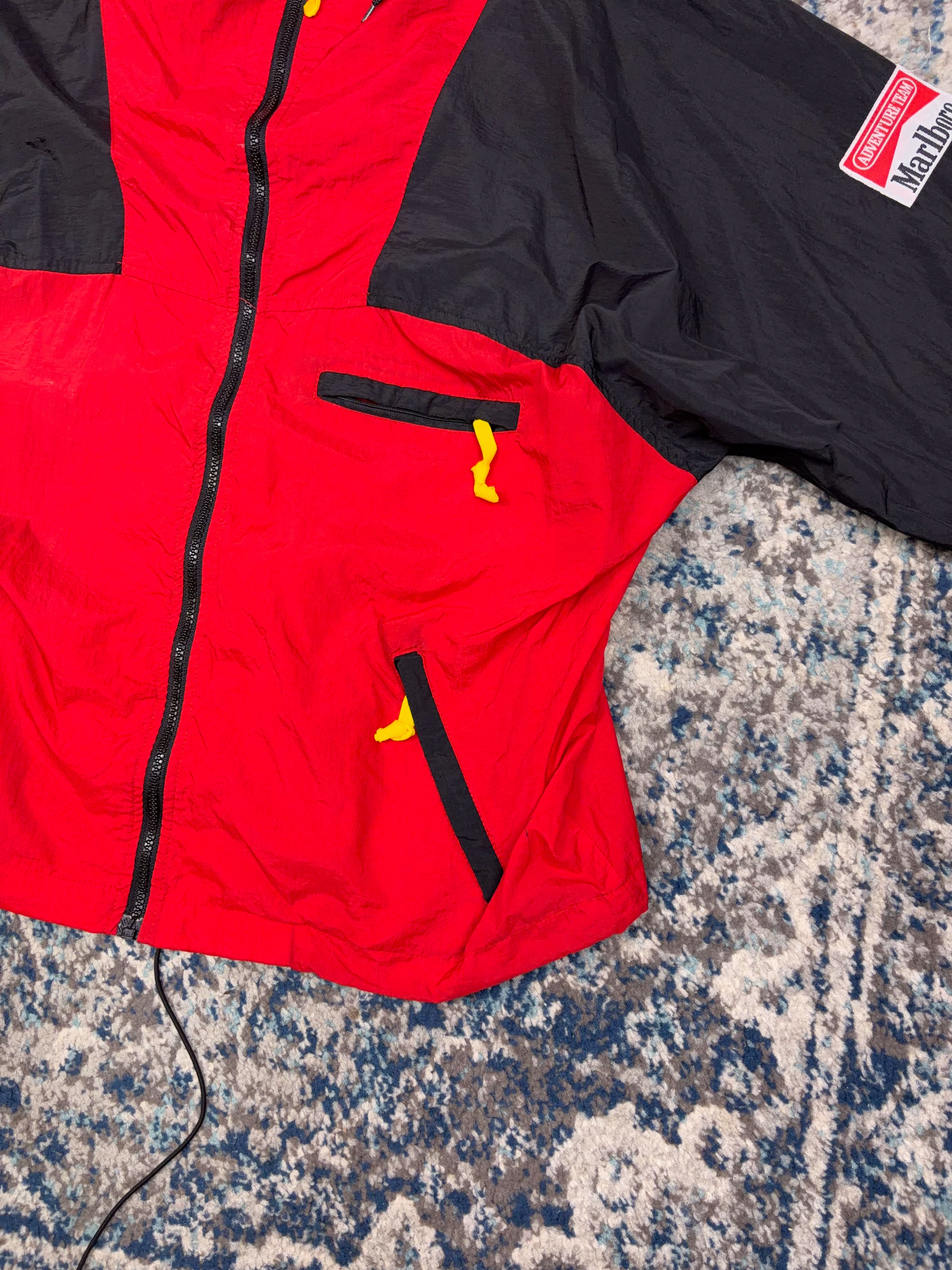 Vintage 90s Marlboro Adventure Team Full Zip Windbreaker Jacket Size Large