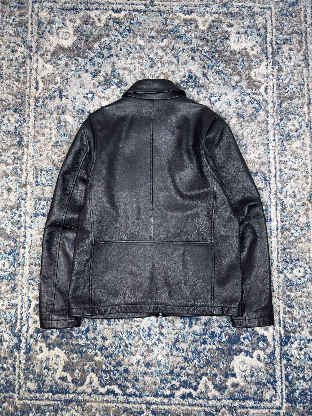 Vintage Eddie Bauer Full Zip Collared Leather Jacket Size Medium