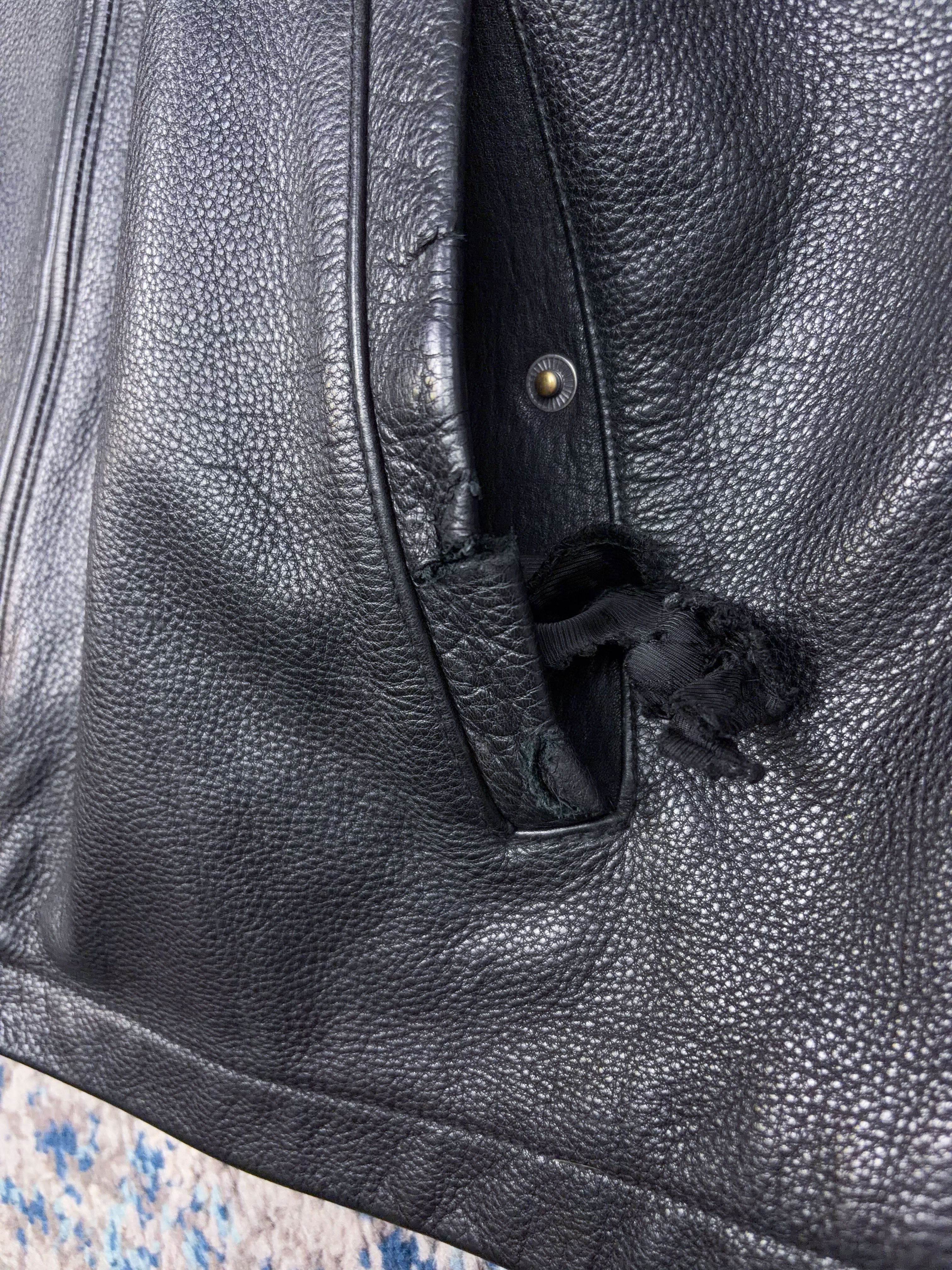 Vintage Eddie Bauer Full Zip Collared Leather Jacket Size Medium