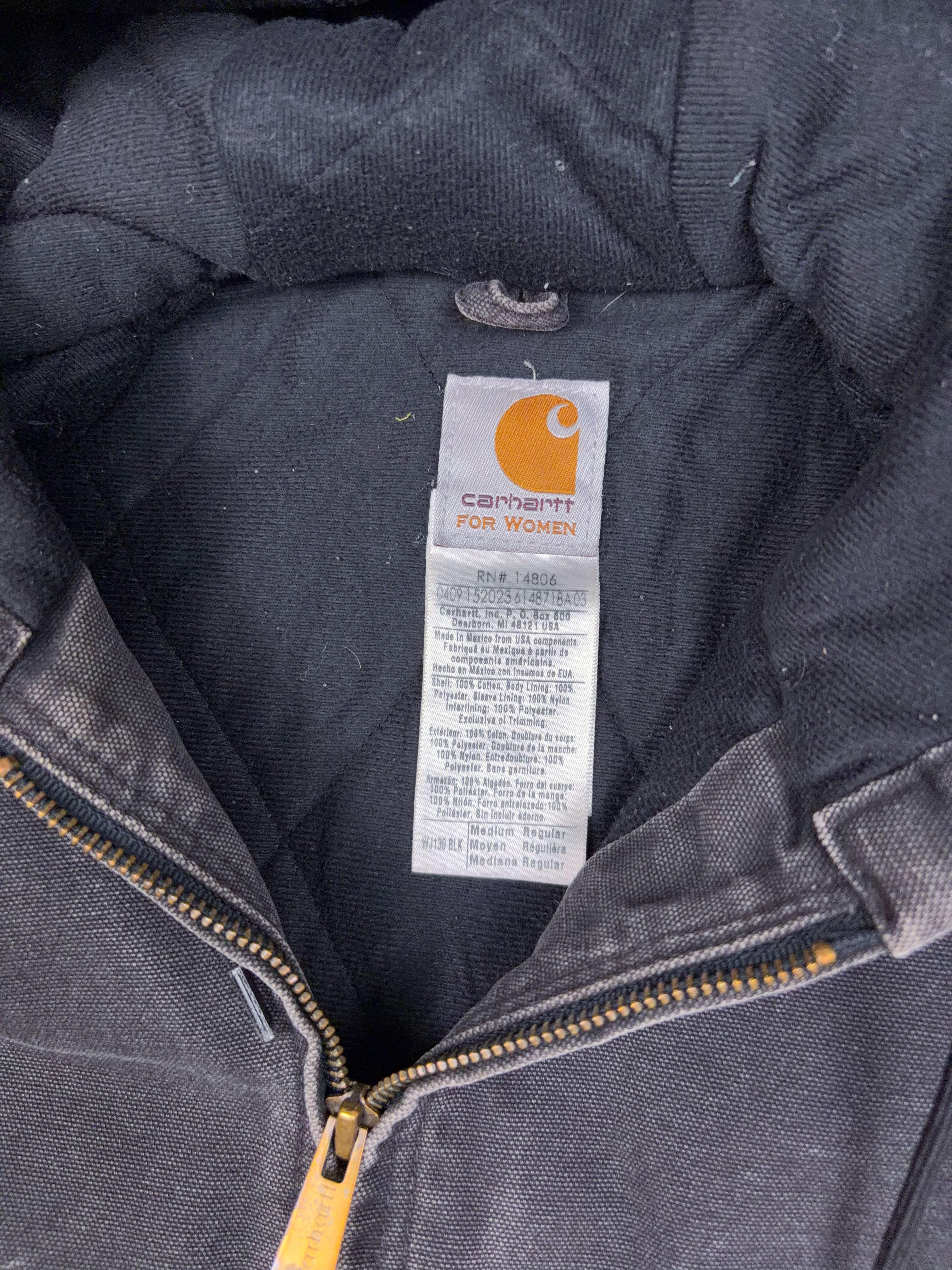 Womens Carhartt Canvas Workwear Insulated Active Jacket WJ130 BLK Size Medium
