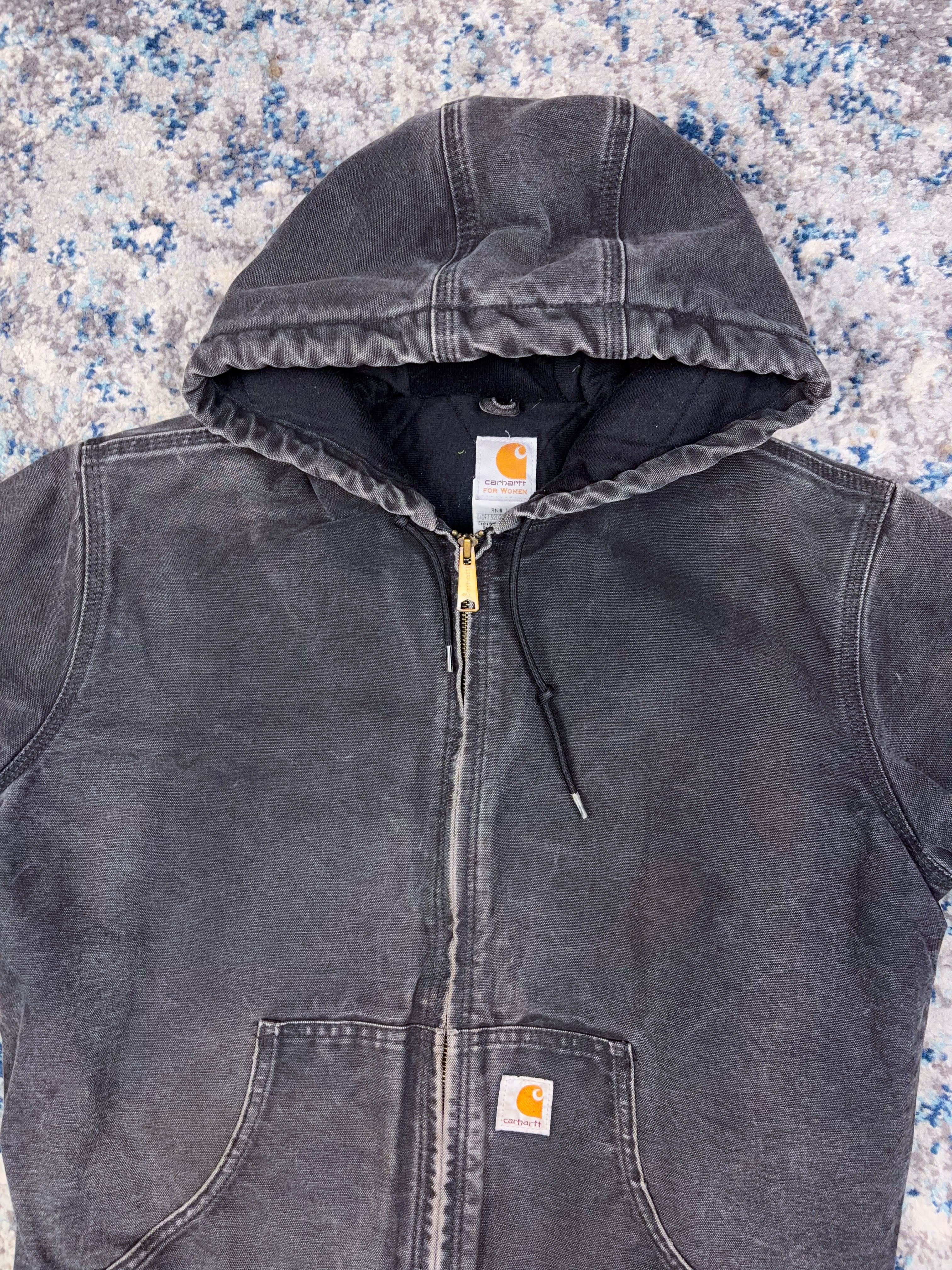 Womens Carhartt Canvas Workwear Insulated Active Jacket WJ130 BLK Size Medium