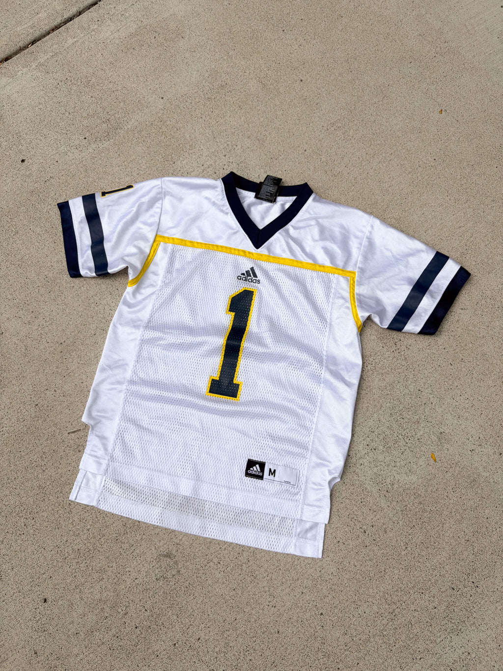 Vintage Michigan Wolverines #1 NCAA Adidas Football Jersey Size M(10-12) YOUTH