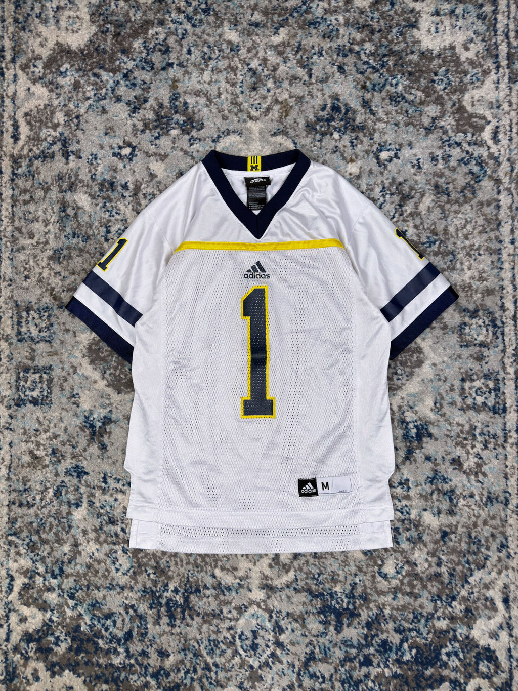 Vintage Michigan Wolverines #1 NCAA Adidas Football Jersey Size M(10-12) YOUTH
