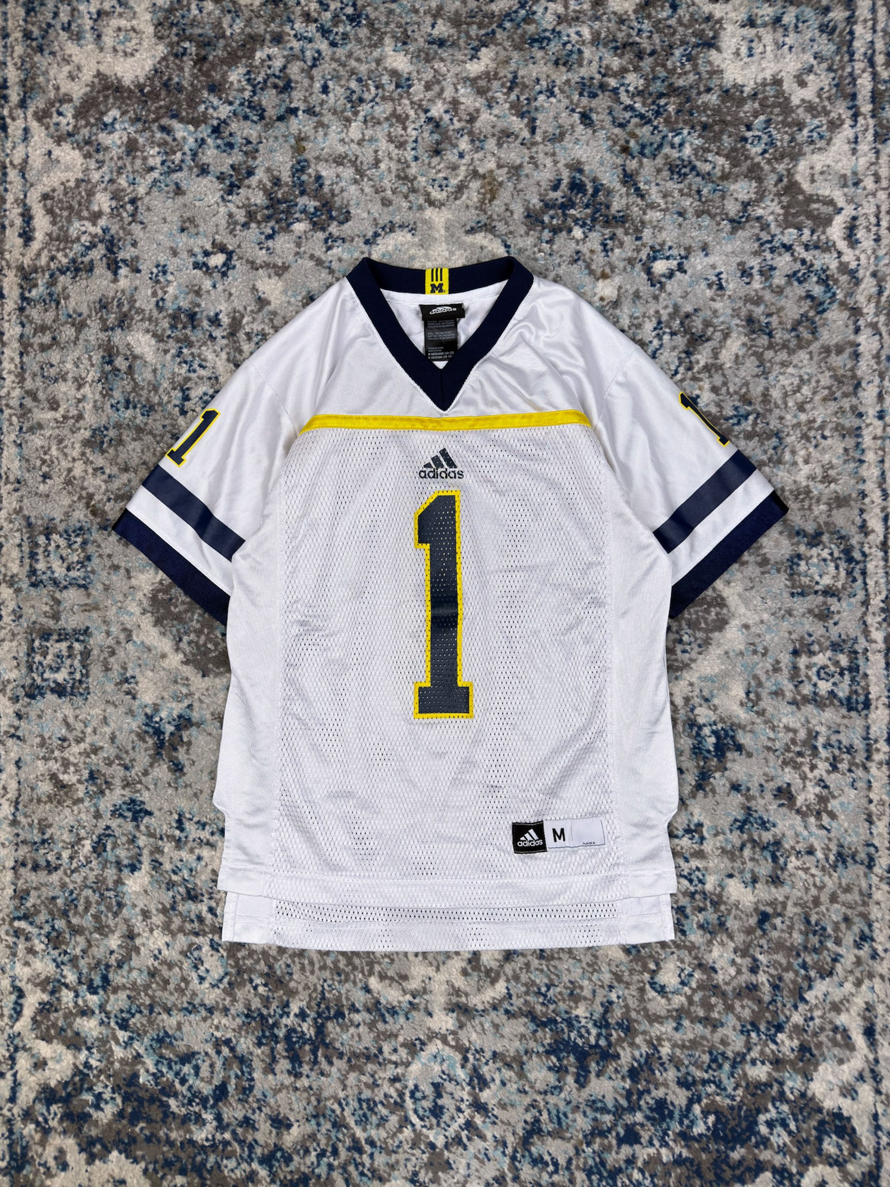 Vintage Michigan Wolverines #1 NCAA Adidas Football Jersey Size M(10-12) YOUTH