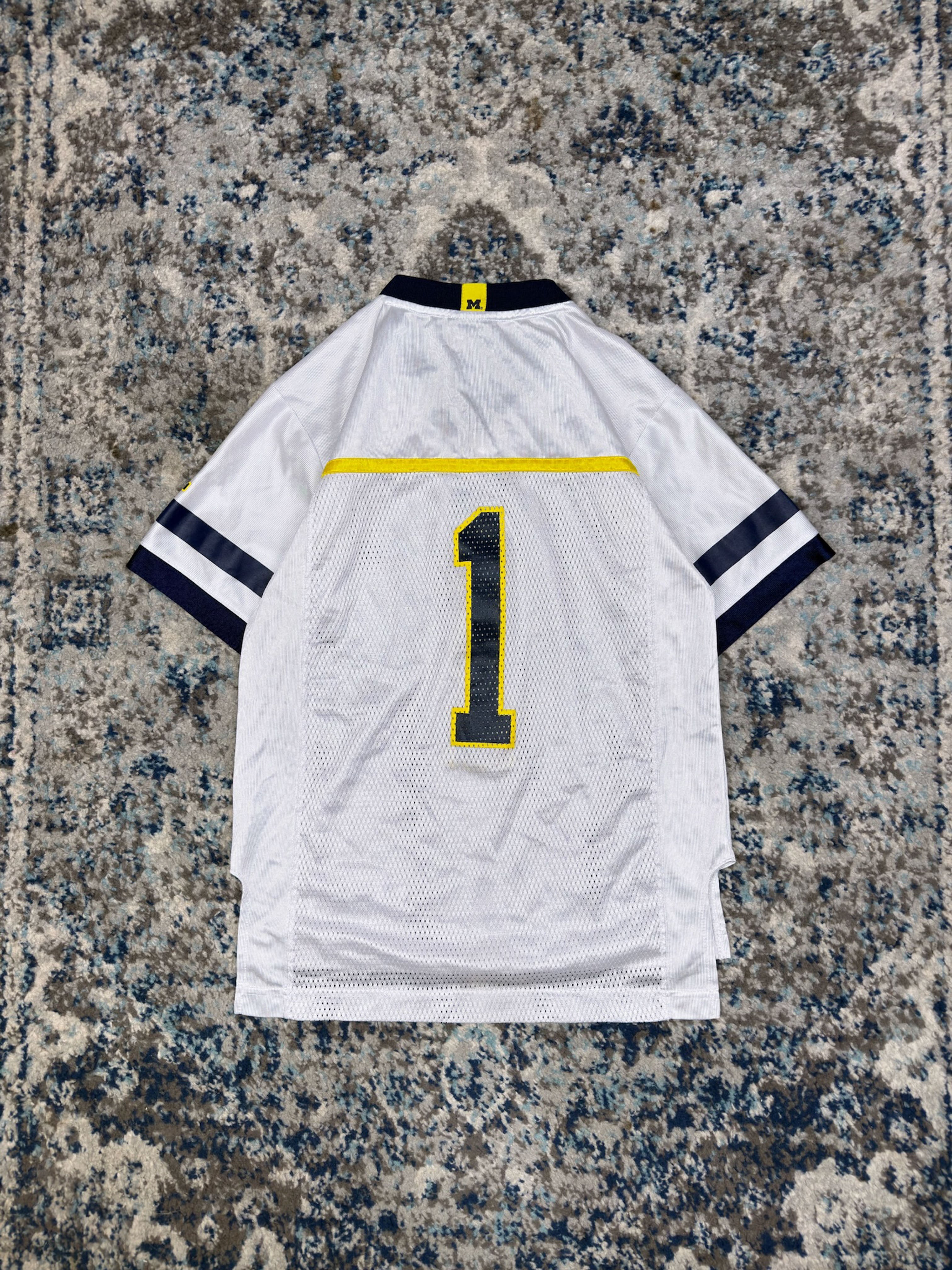 Vintage Michigan Wolverines #1 NCAA Adidas Football Jersey Size M(10-12) YOUTH