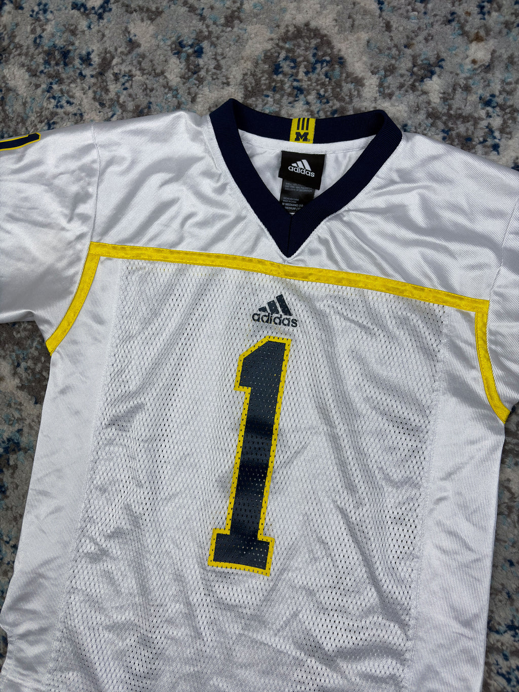 Vintage Michigan Wolverines #1 NCAA Adidas Football Jersey Size M(10-12) YOUTH