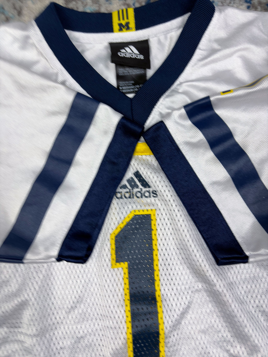 Vintage Michigan Wolverines #1 NCAA Adidas Football Jersey Size M(10-12) YOUTH
