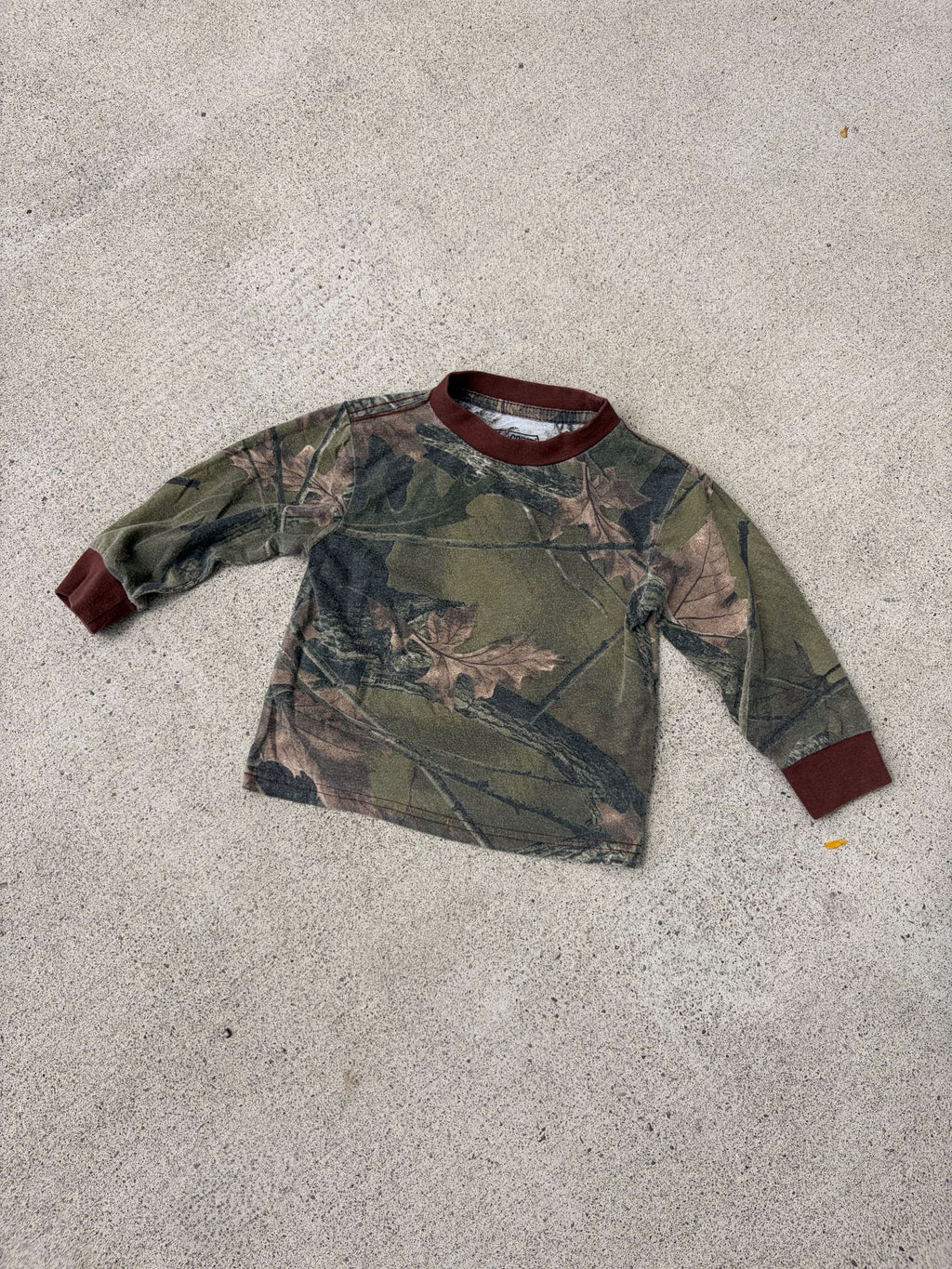 Vintage Trail Crest Highland Timber Camo Long Sleeve T-Shirt Size 2T YOUTH
