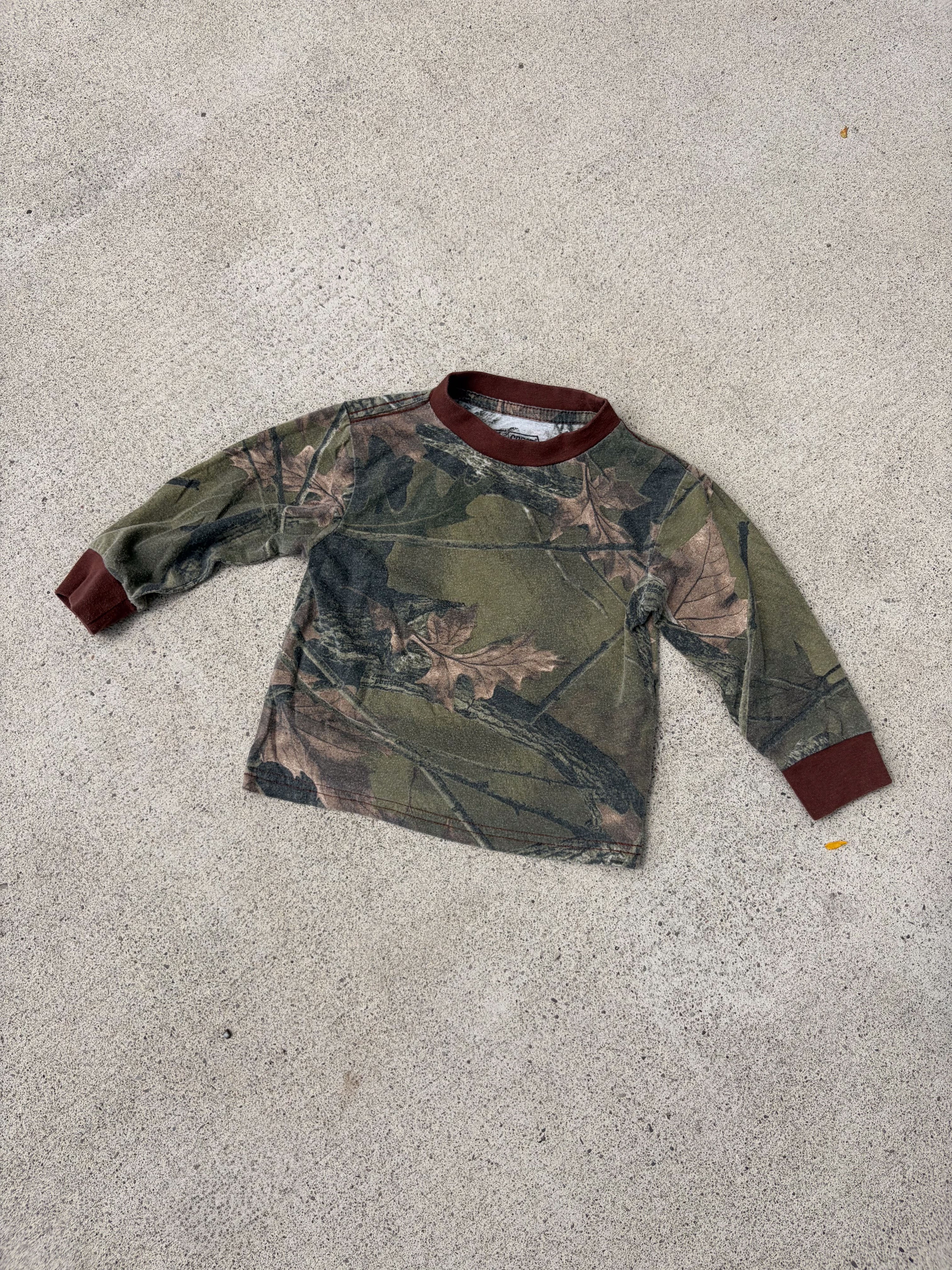 Vintage Trail Crest Highland Timber Camo Long Sleeve T-Shirt Size 2T YOUTH
