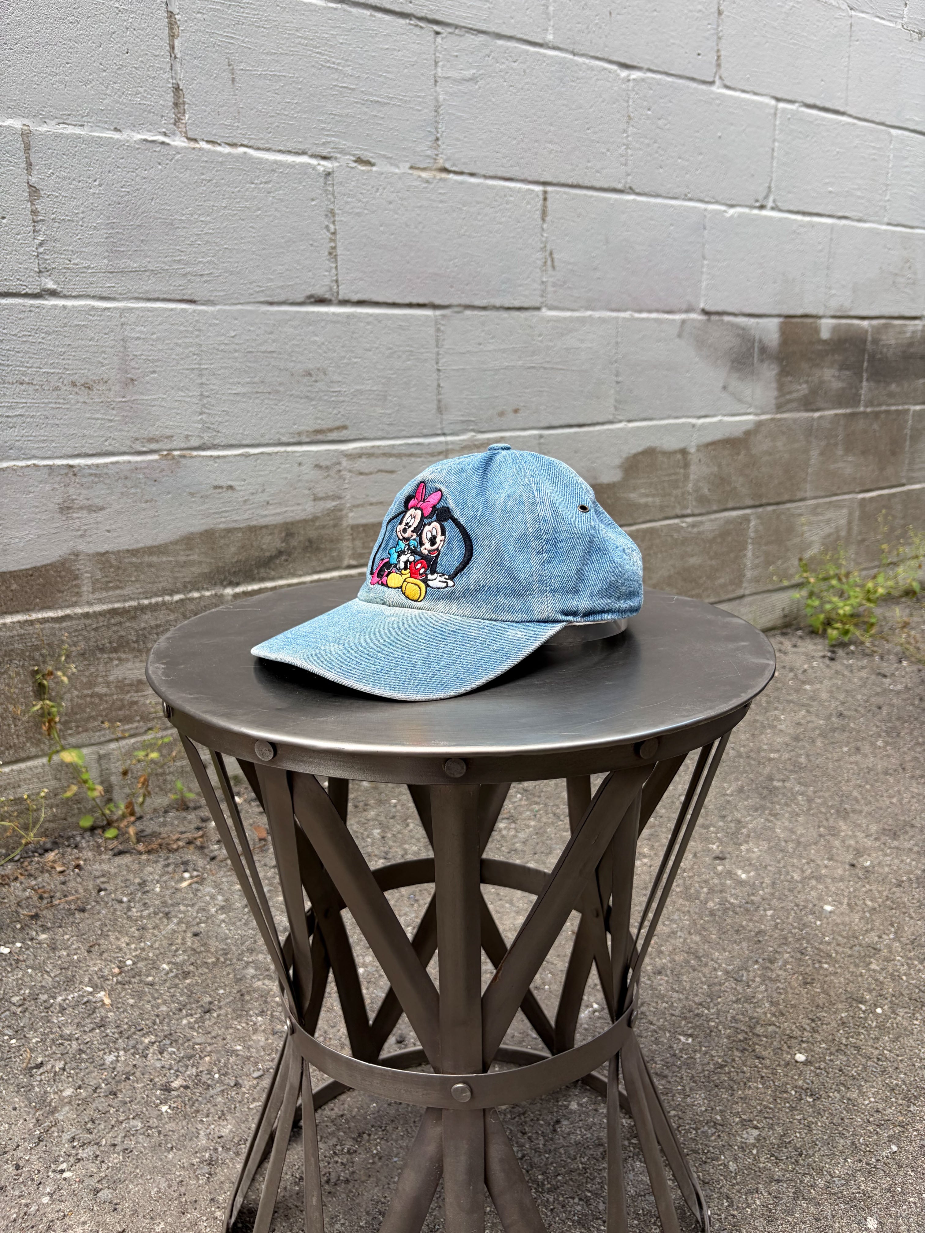 Vintage Mickey & Minnie Mouse Disney Embroidered Character Flexfit Hat OSFA