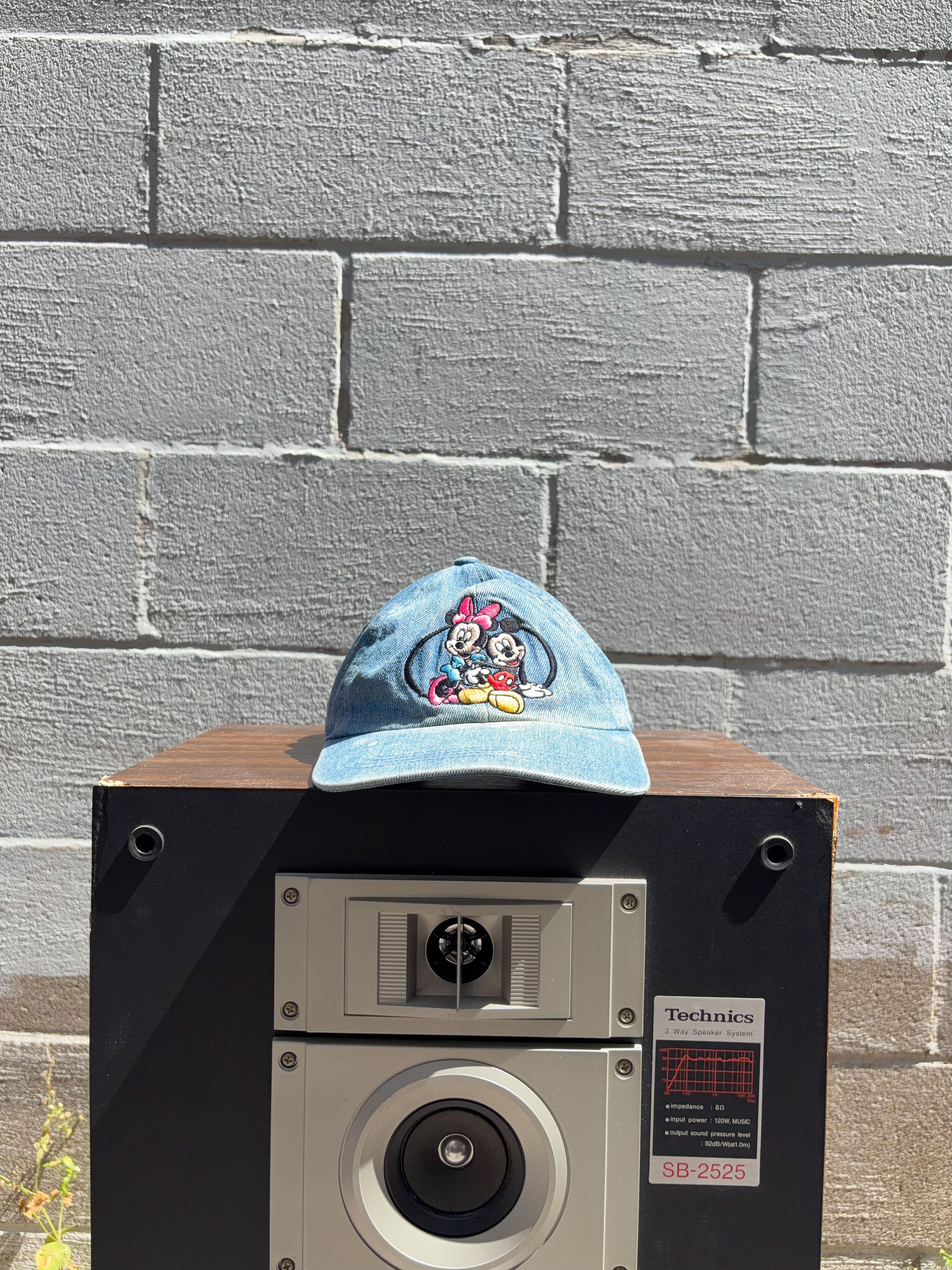 Vintage Mickey & Minnie Mouse Disney Embroidered Character Flexfit Hat OSFA