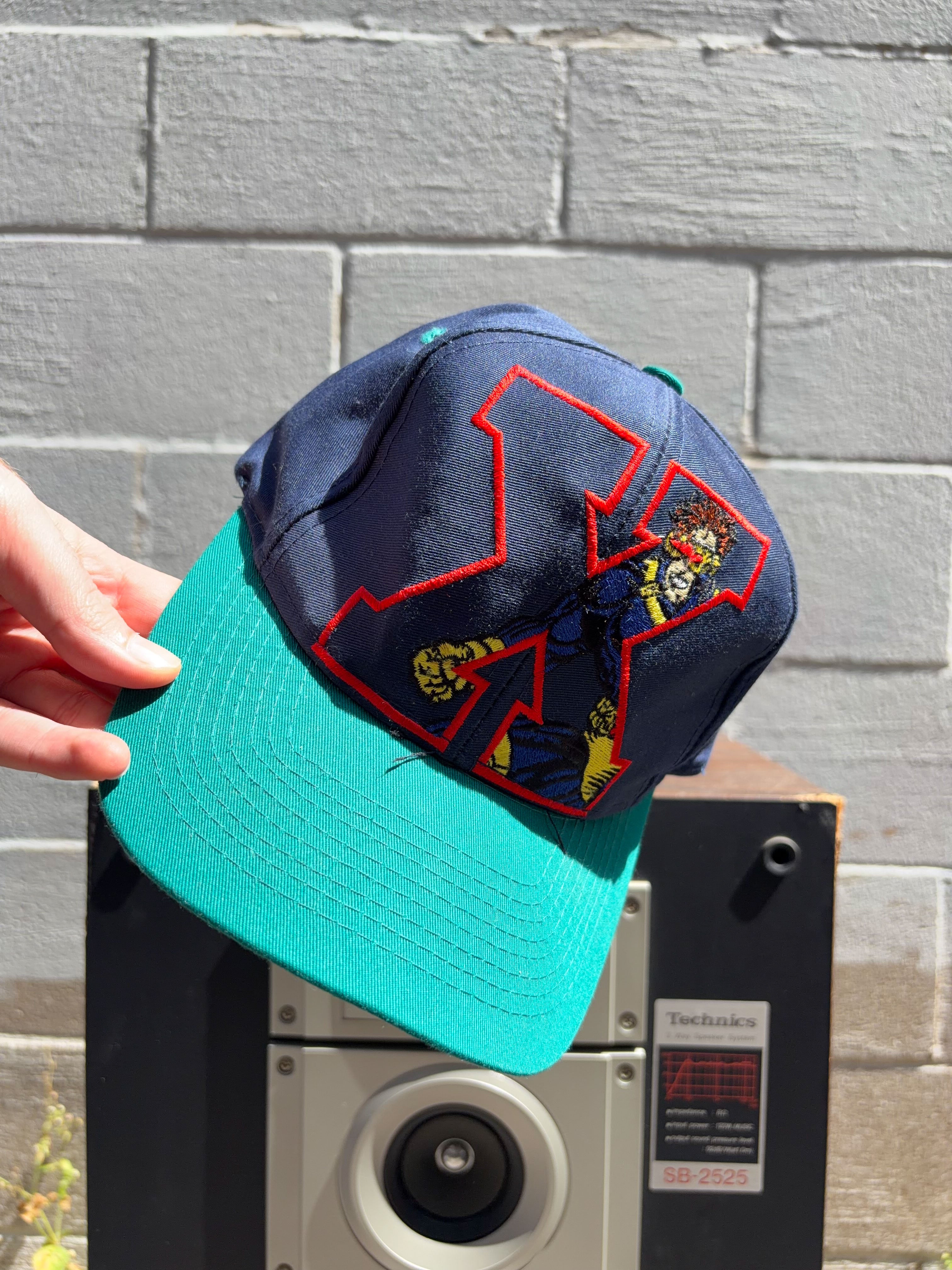Vintage 90s Marvel X-Men Mutant Gear Embroidered Logo Snapback Hat OSFA