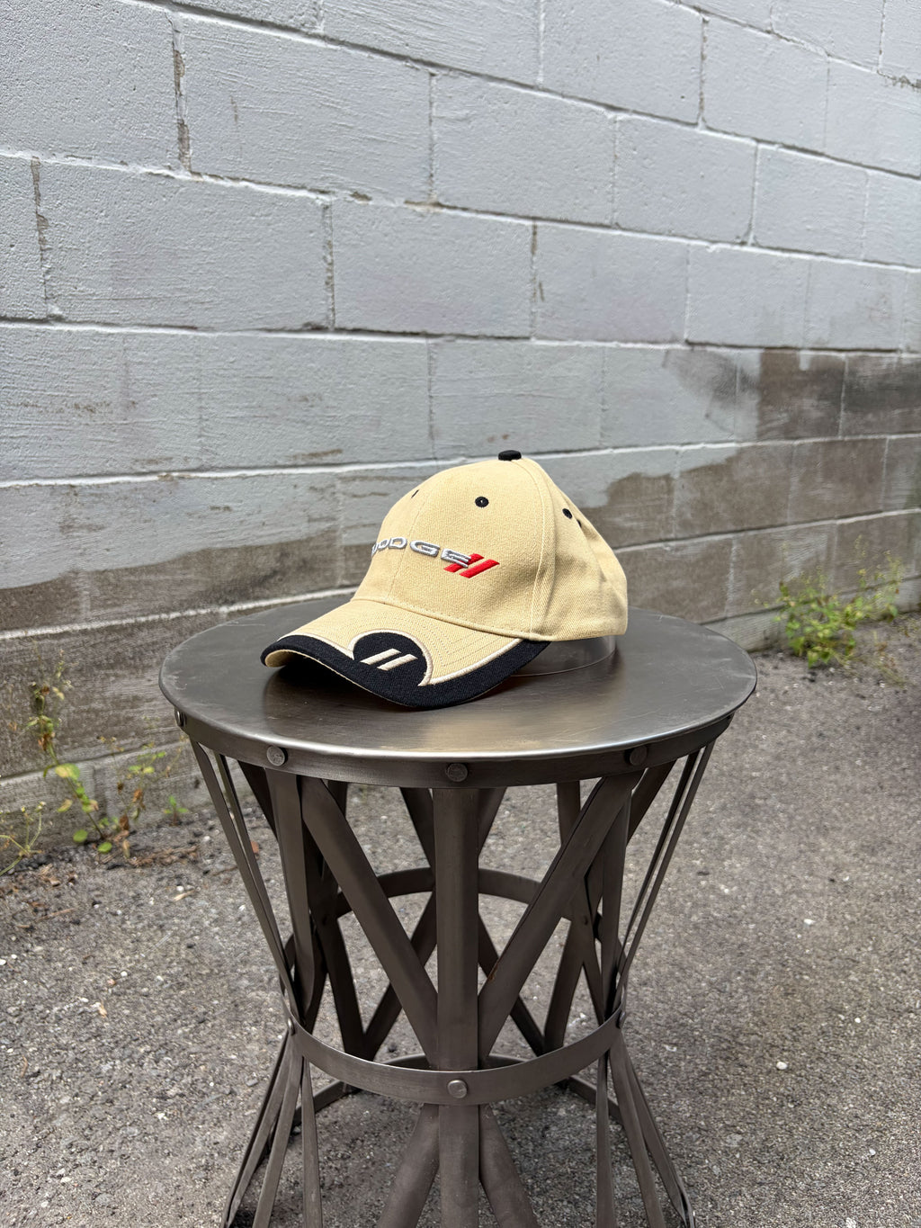 Vintage Dodge Embroidered Spellout Logo Two Tone Strapback Hat OSFA
