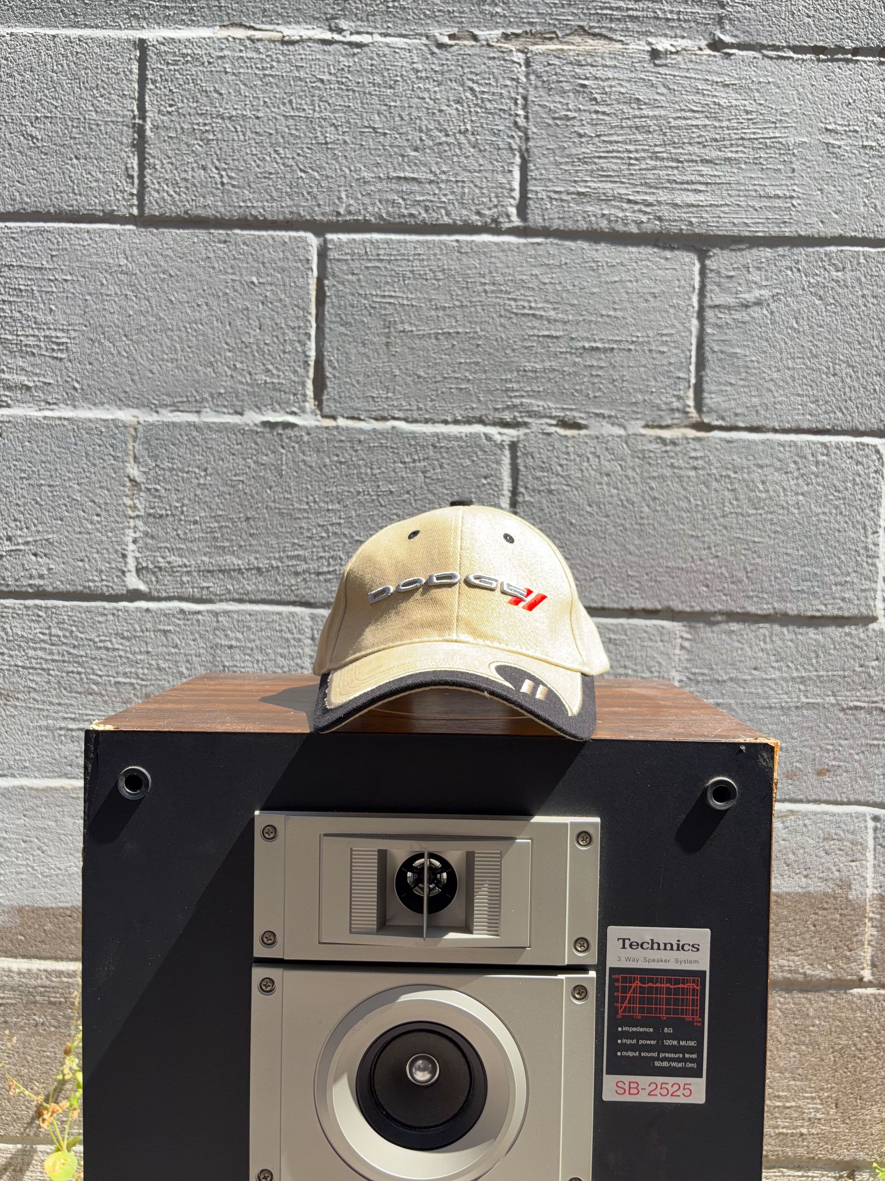 Vintage Dodge Embroidered Spellout Logo Two Tone Strapback Hat OSFA