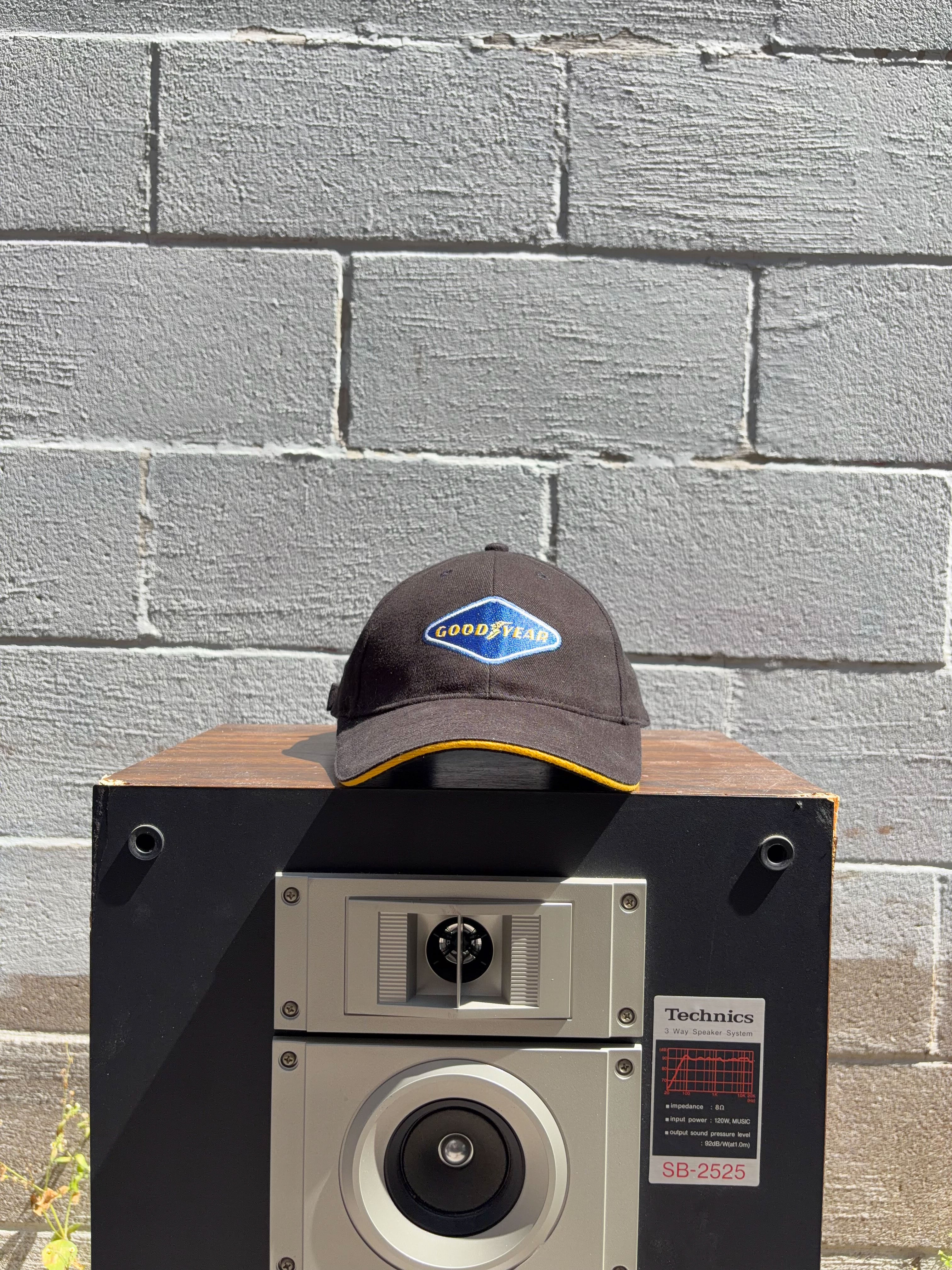 Vintage Goodyear Embroidered Spellout Logo Nascar cStrapback Hat OSFA