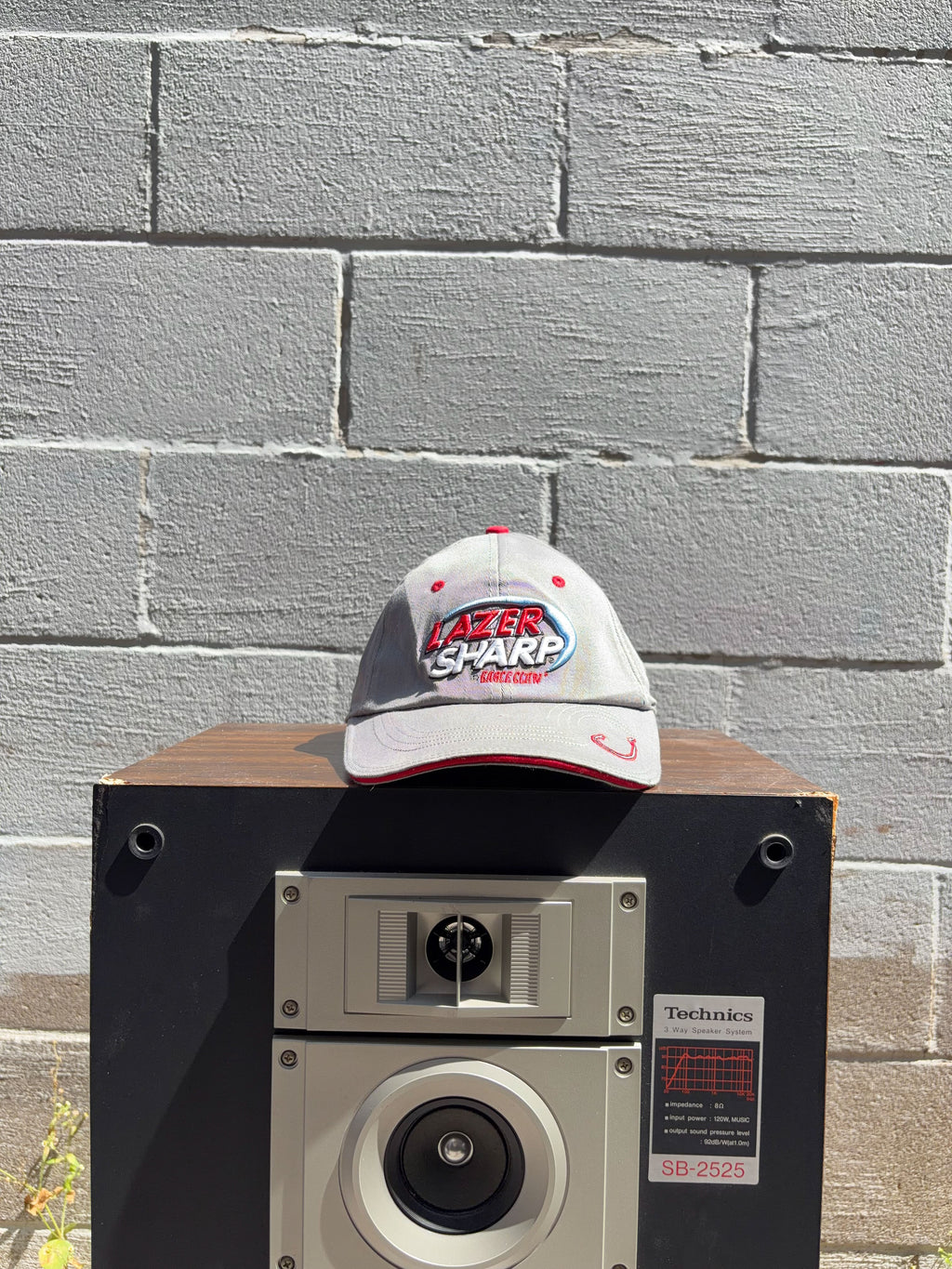 Vintage Lazer Sharp Eagle Claw Embroidered Logo Spelling Flexfit Hat OSFA