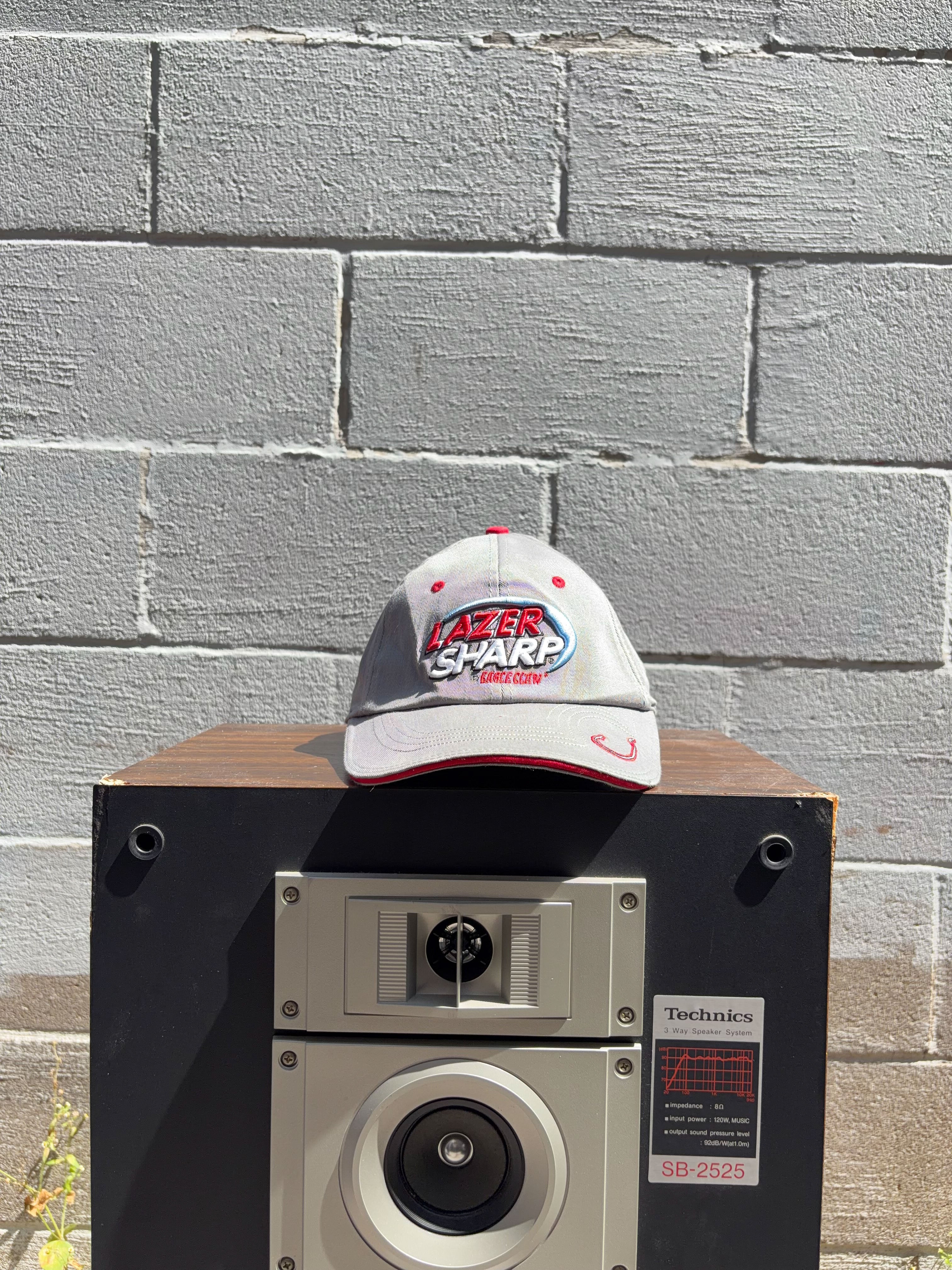 Vintage Lazer Sharp Eagle Claw Embroidered Logo Spelling Flexfit Hat OSFA