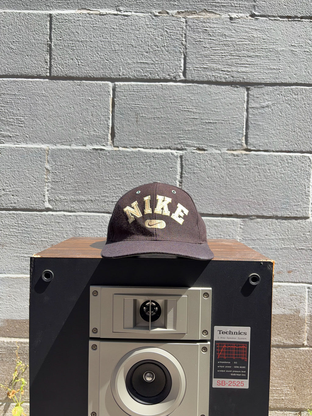 Vintage 90s Nike Embroidered Arc Spellout Snapback Hat OSFA