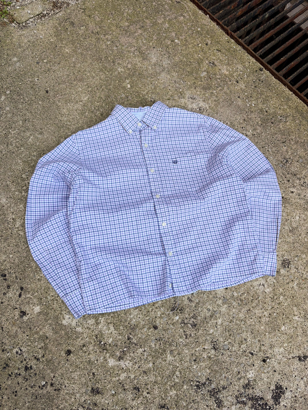 Chaps Ralph Lauren Embroidered Crest Long Sleeve Button Up Shirt Size Medium