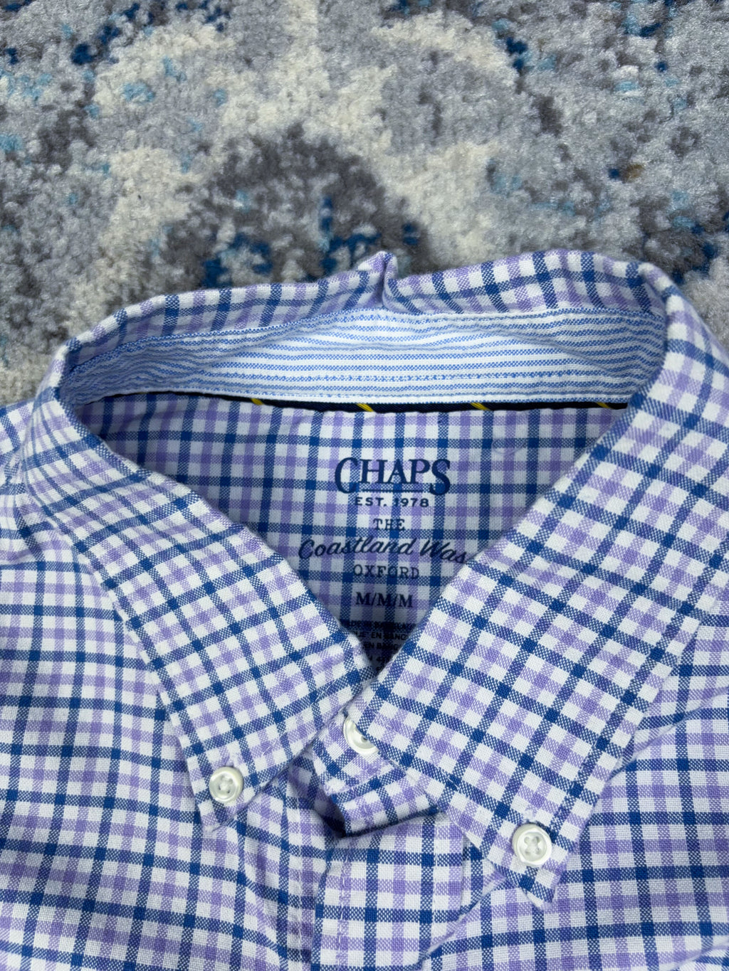 Chaps Ralph Lauren Embroidered Crest Long Sleeve Button Up Shirt Size Medium